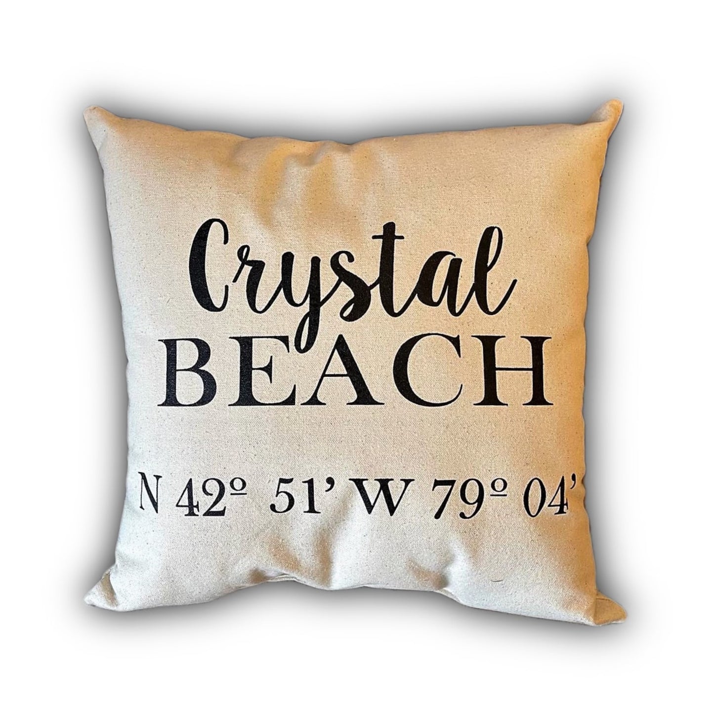 Crystal Beach Coordinates Pillow