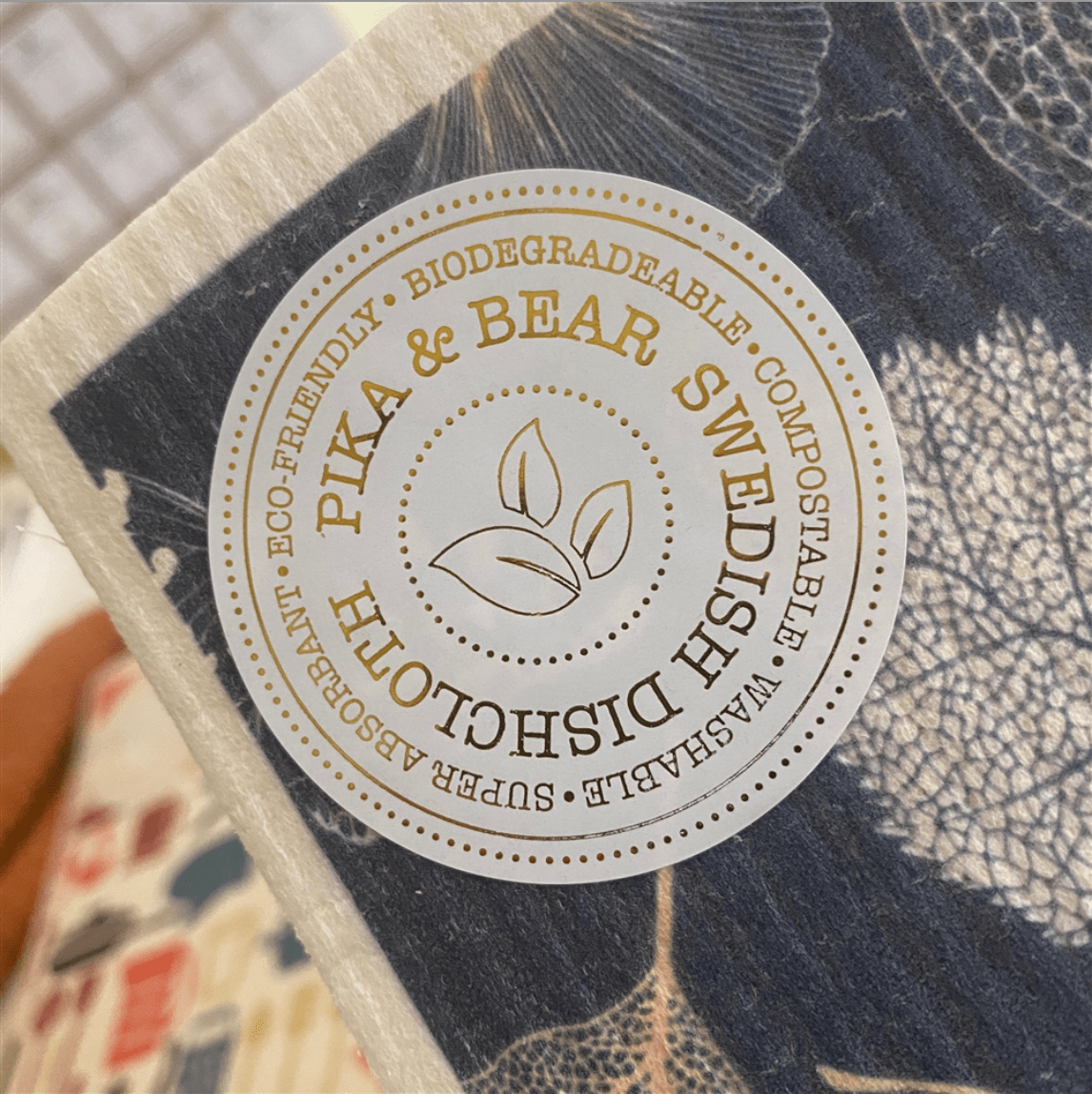 Deciduous Leaf Skeleton Design Swedish Dishcloth