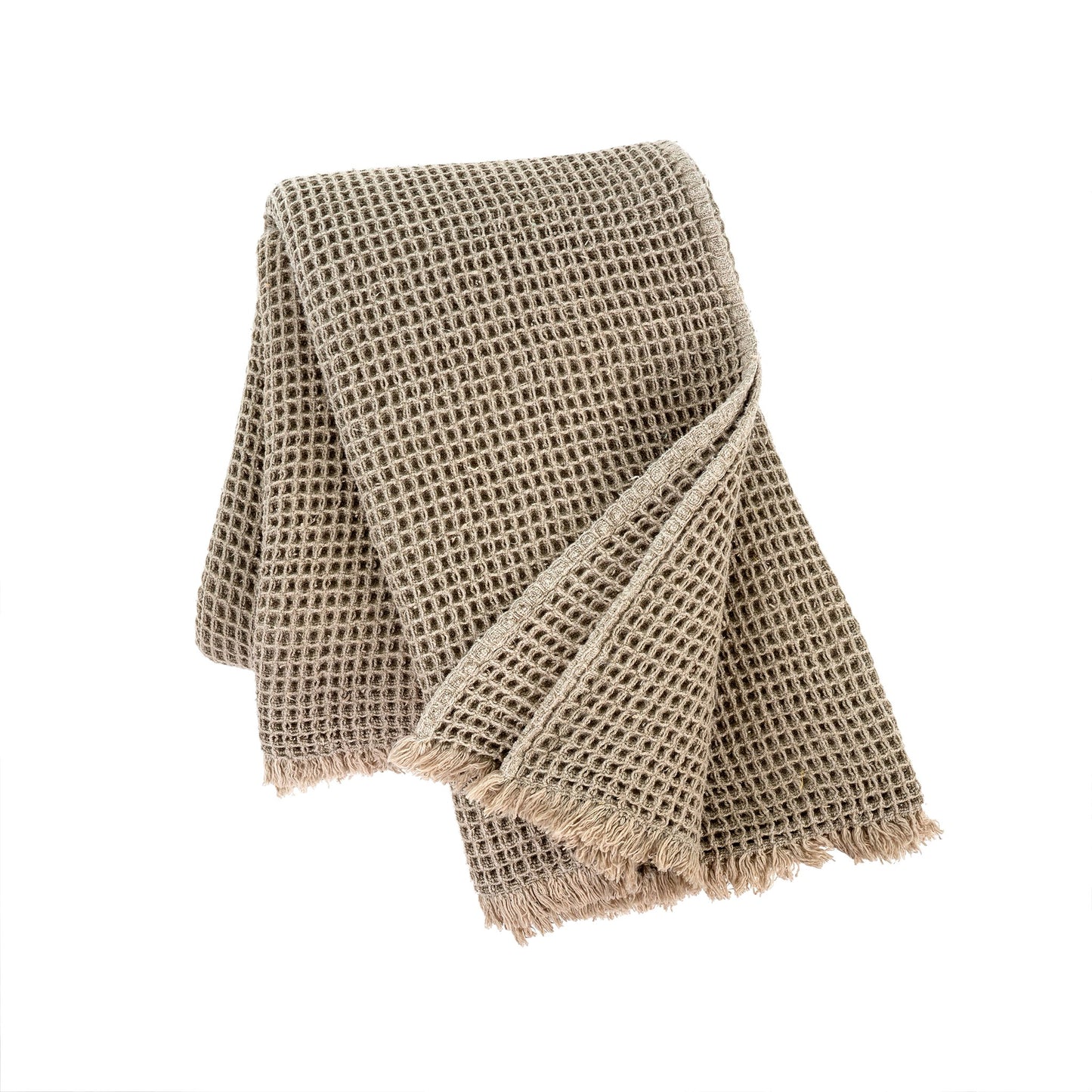 Dusty Beige Waffle Throw