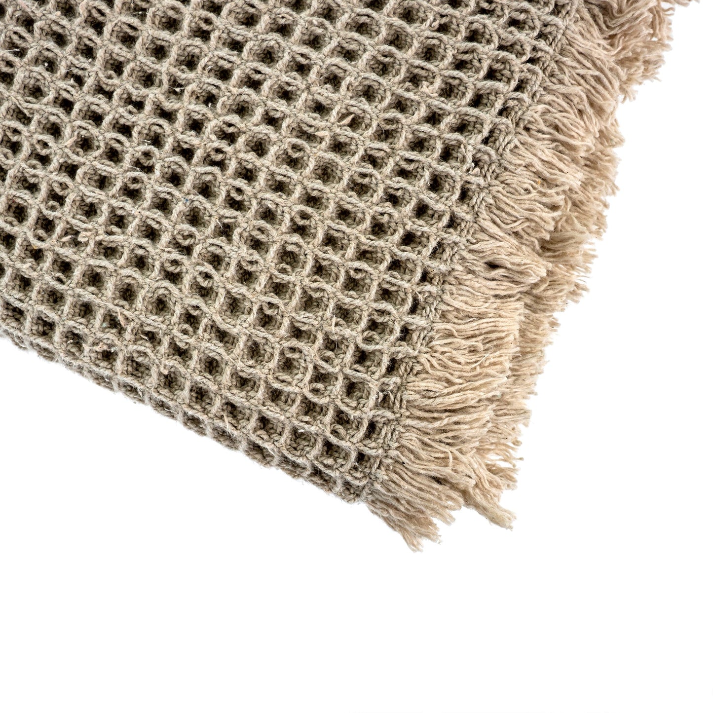 Dusty Beige Waffle Throw