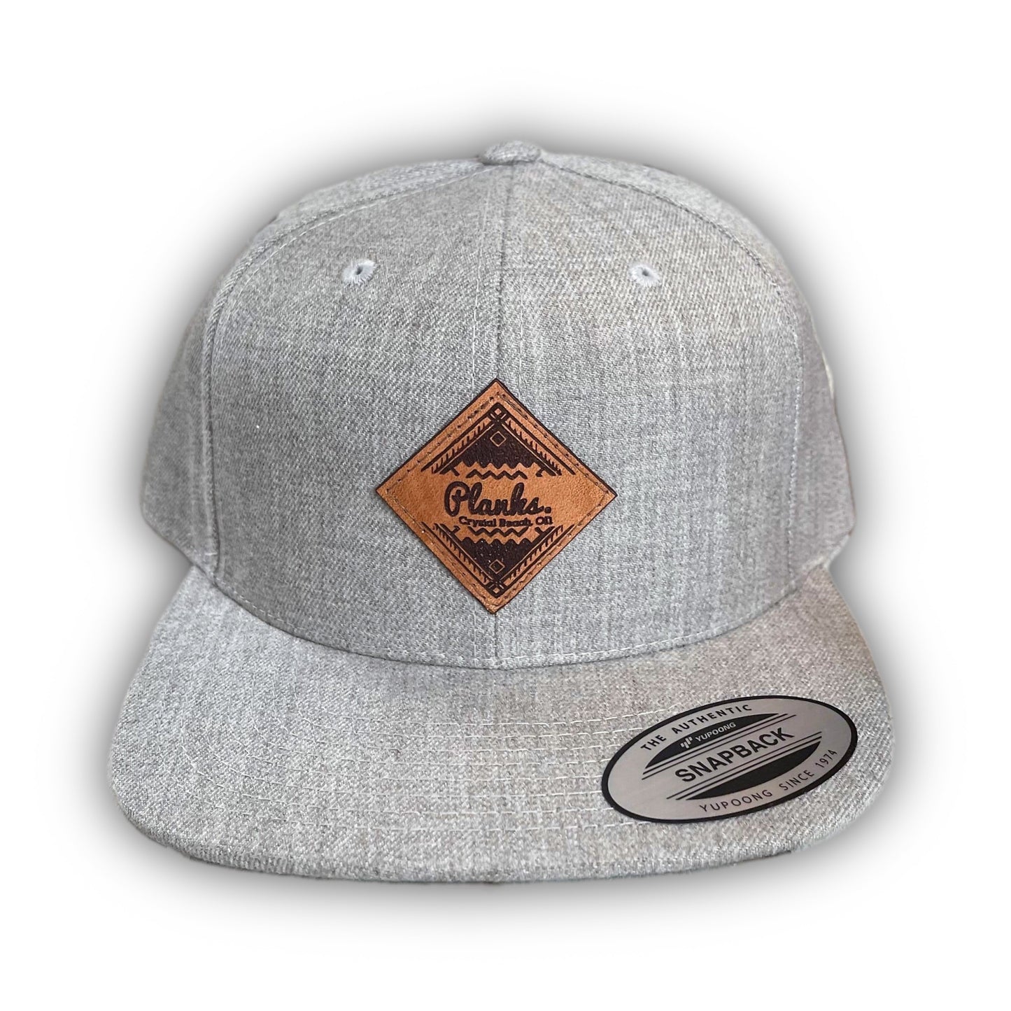 Planks Genuine Leather Patch Snapback Hat