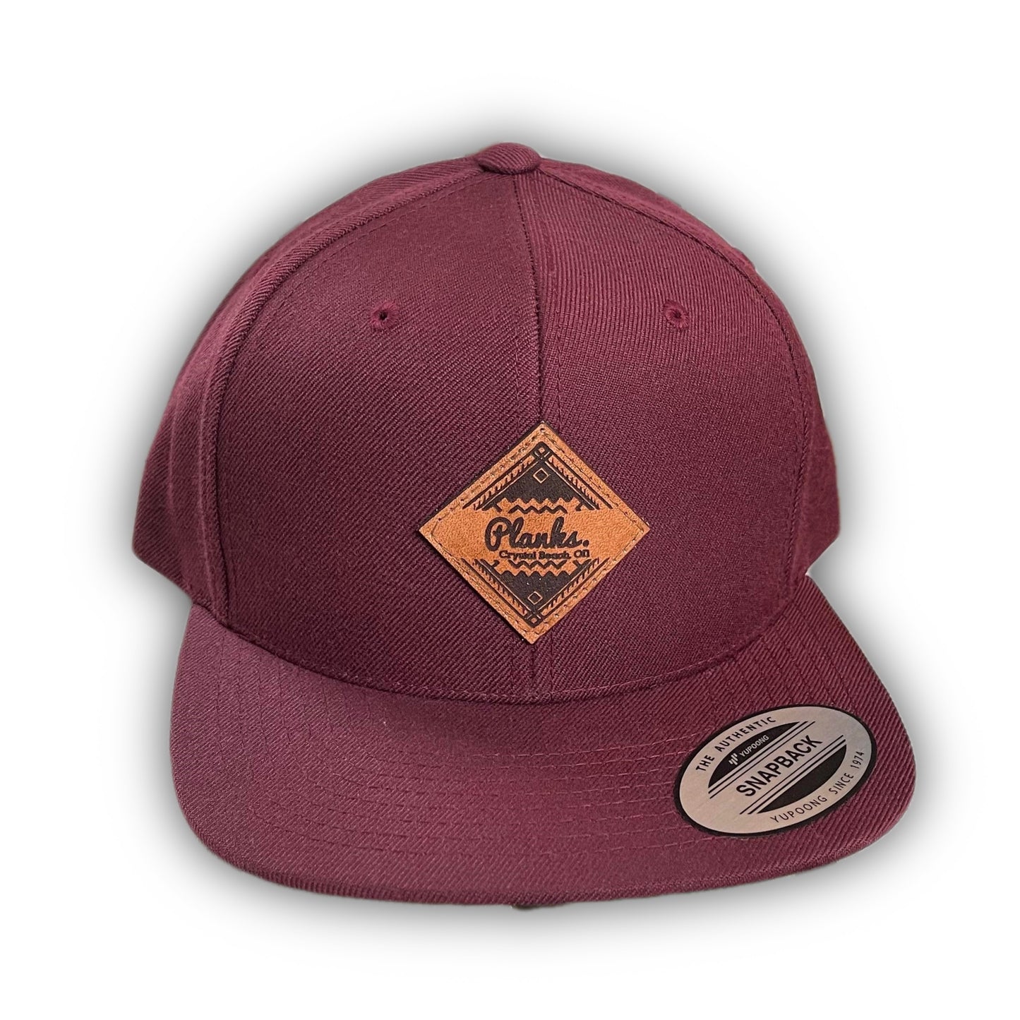 Planks Genuine Leather Patch Snapback Hat