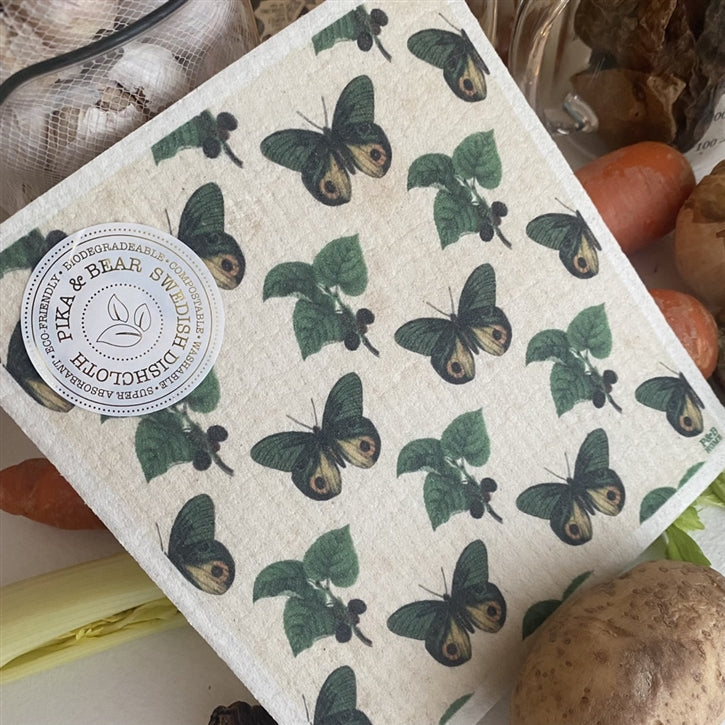 Gardensis Moth and Berries Design Swedish Dish Cloth