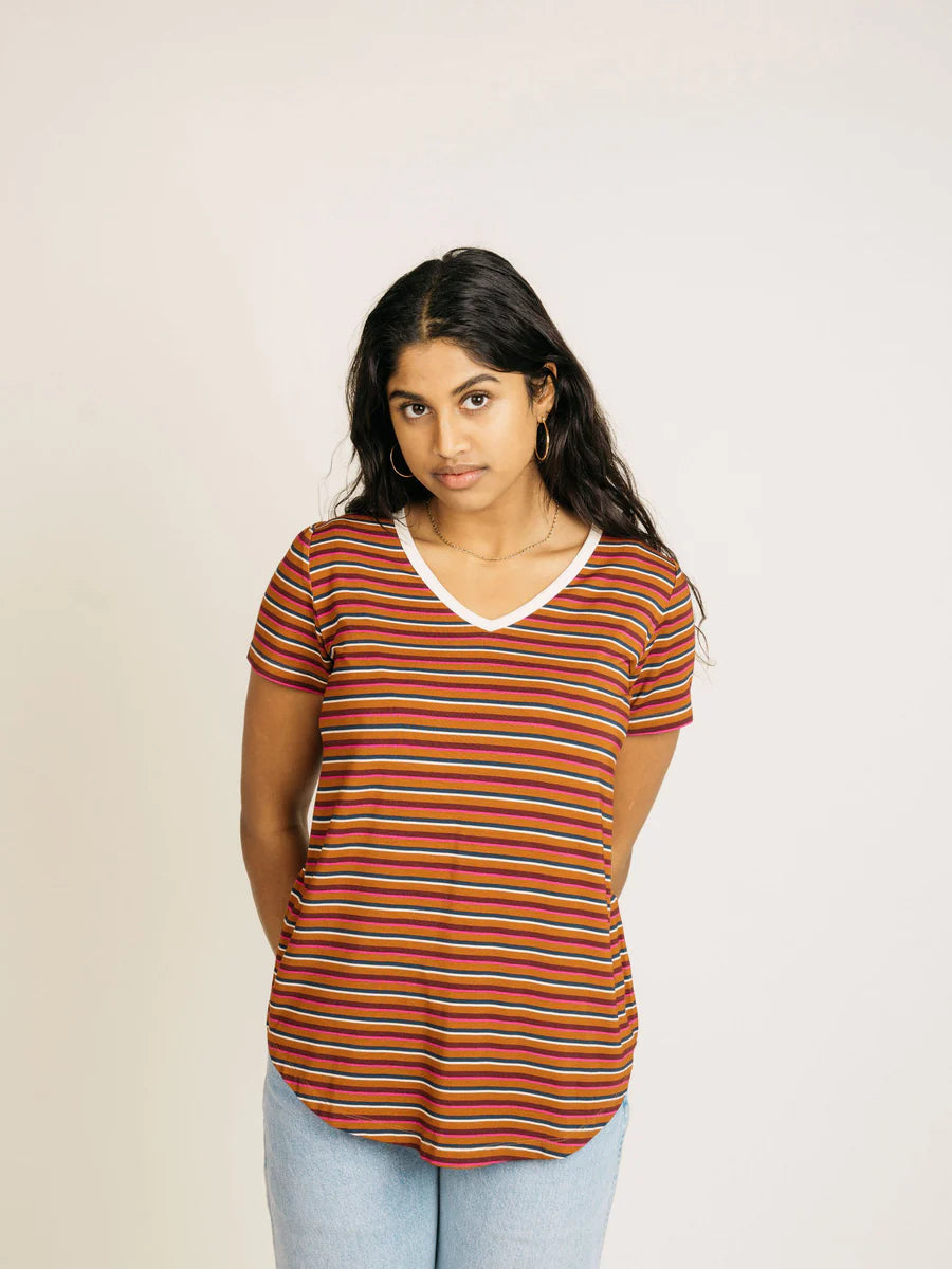 Girlfriend Tee - Allspice Stripe