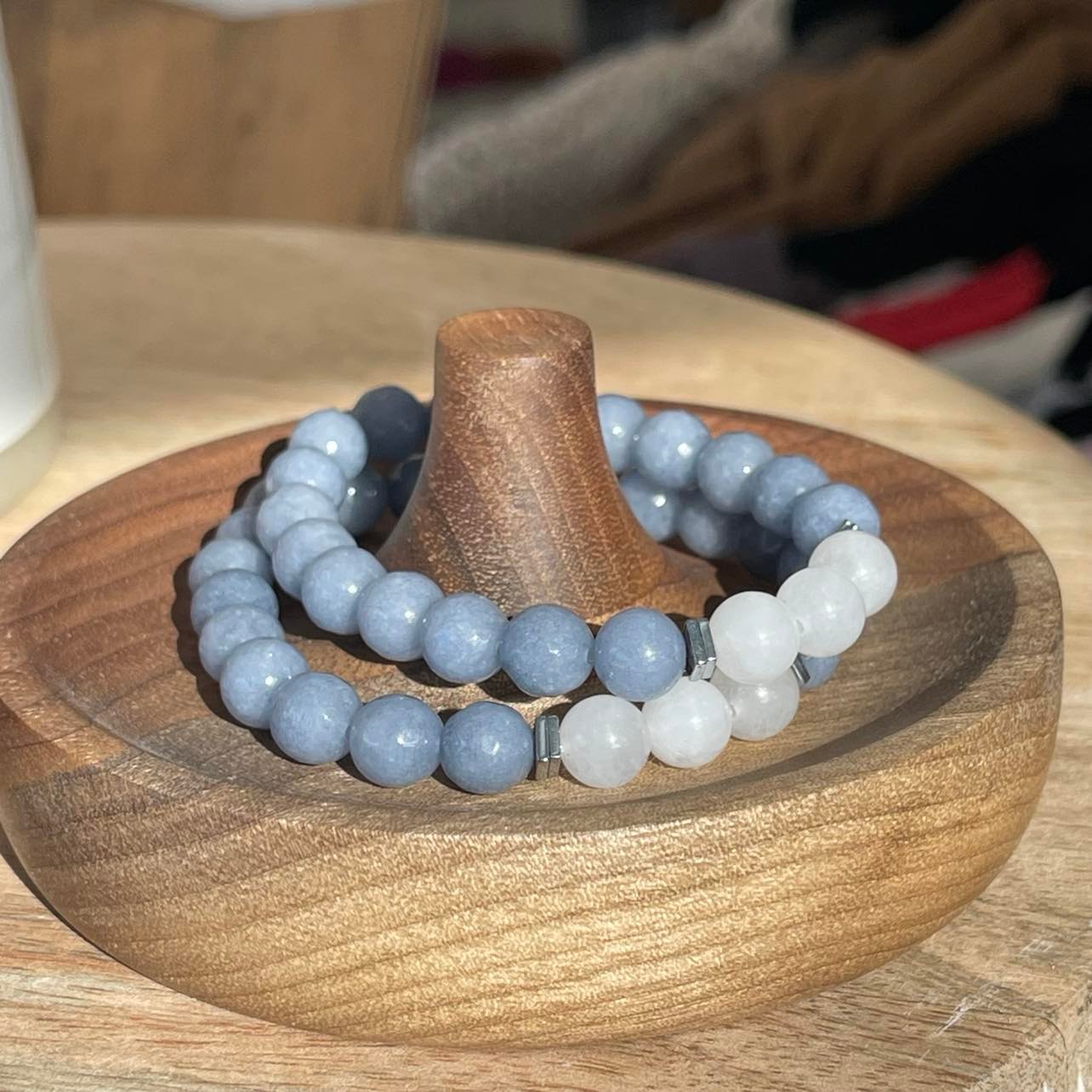 Grey Jade Bead Bracelet