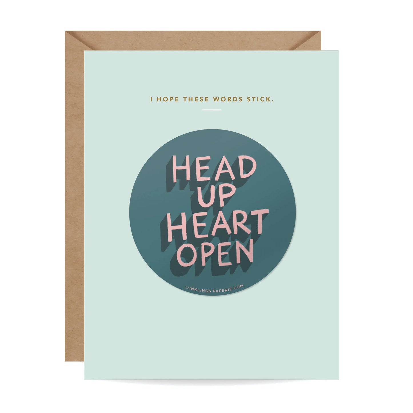 Sticker Card - Head Up Heart Open