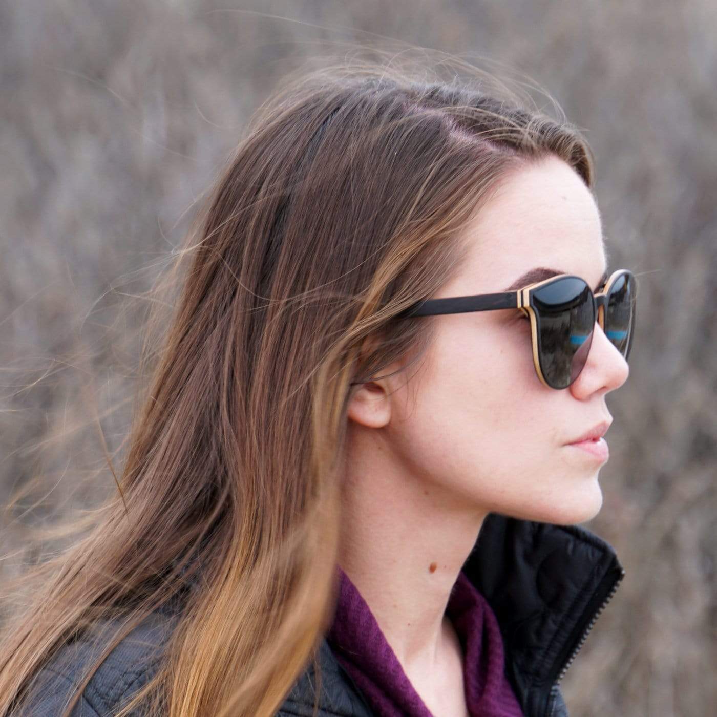 Hollywood - Ebony and Maple Wood with Smoke Lenses