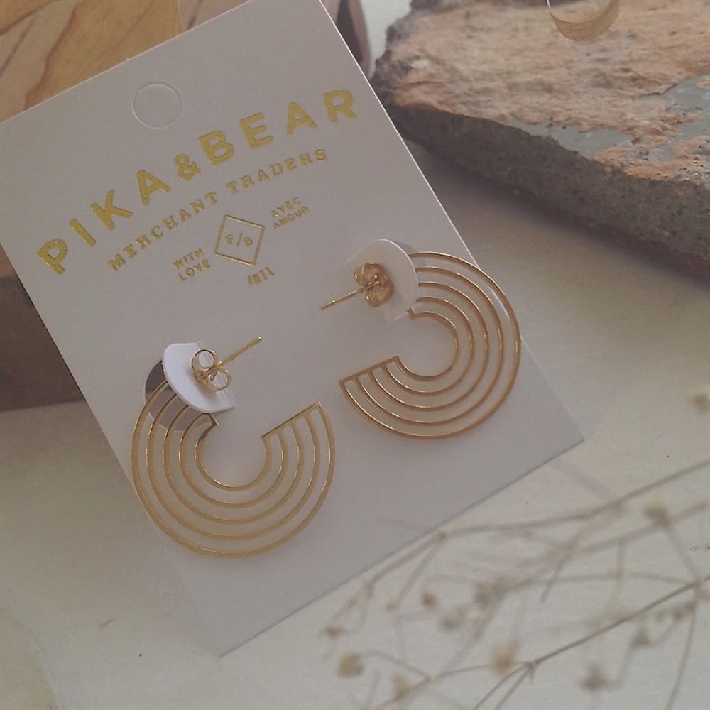Lo-Fi Stainless Steel Hoop Earrings in Gold