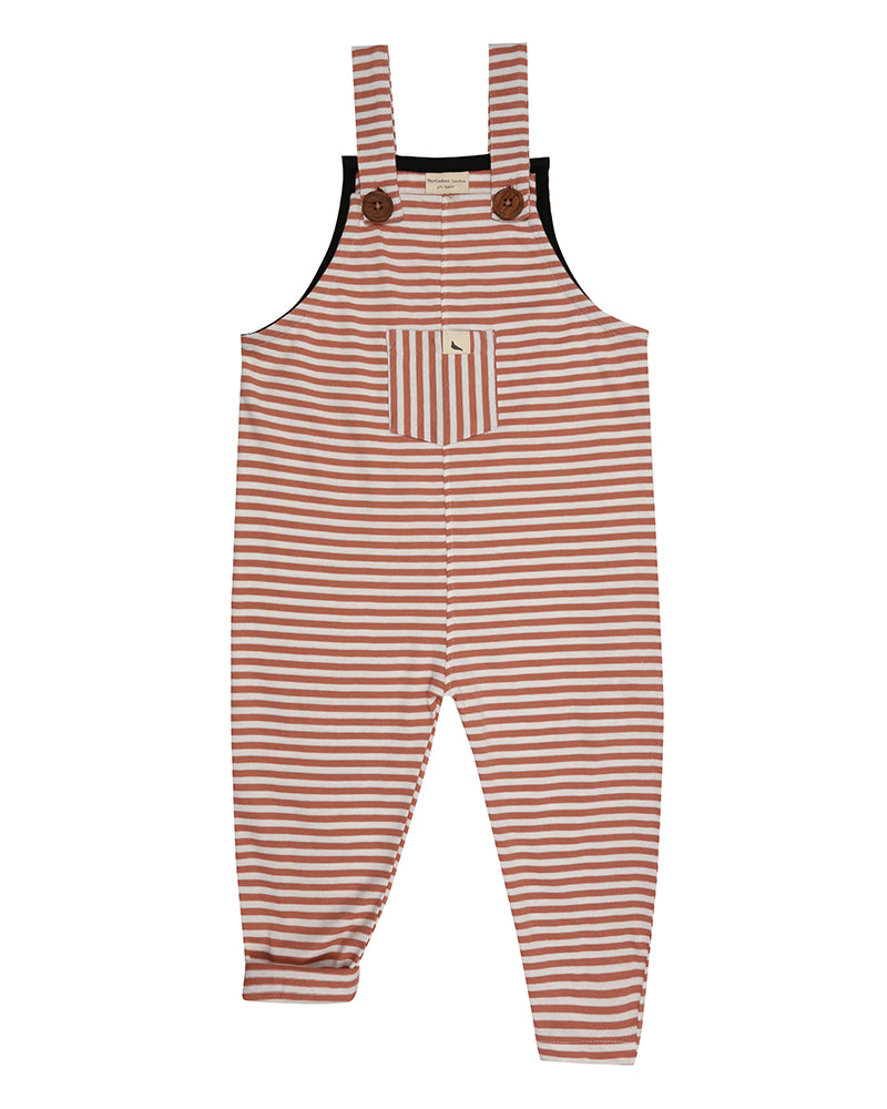 Terracotta Stripe Dungarees