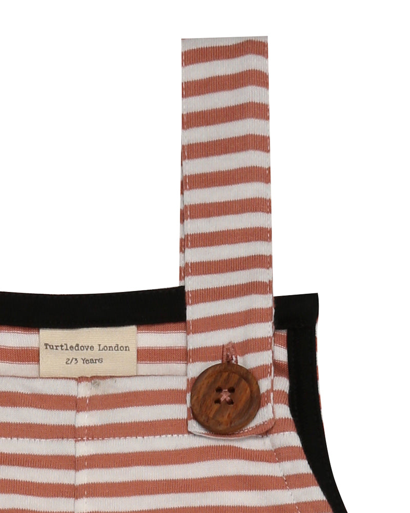 Terracotta Stripe Dungarees