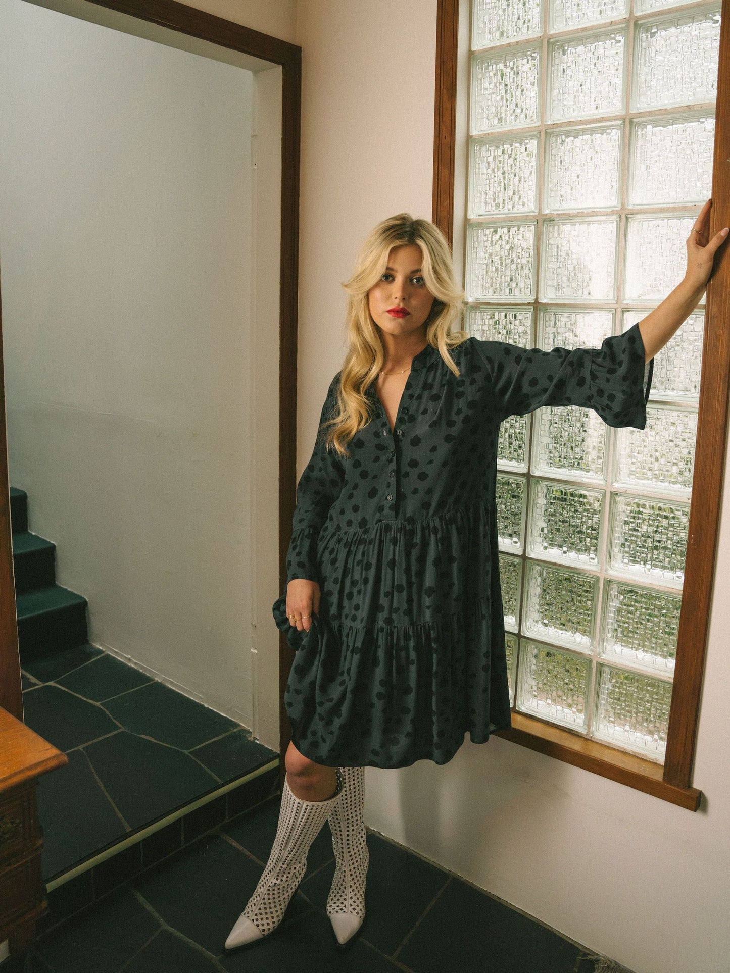 Malad Dress - Grey Whale Print