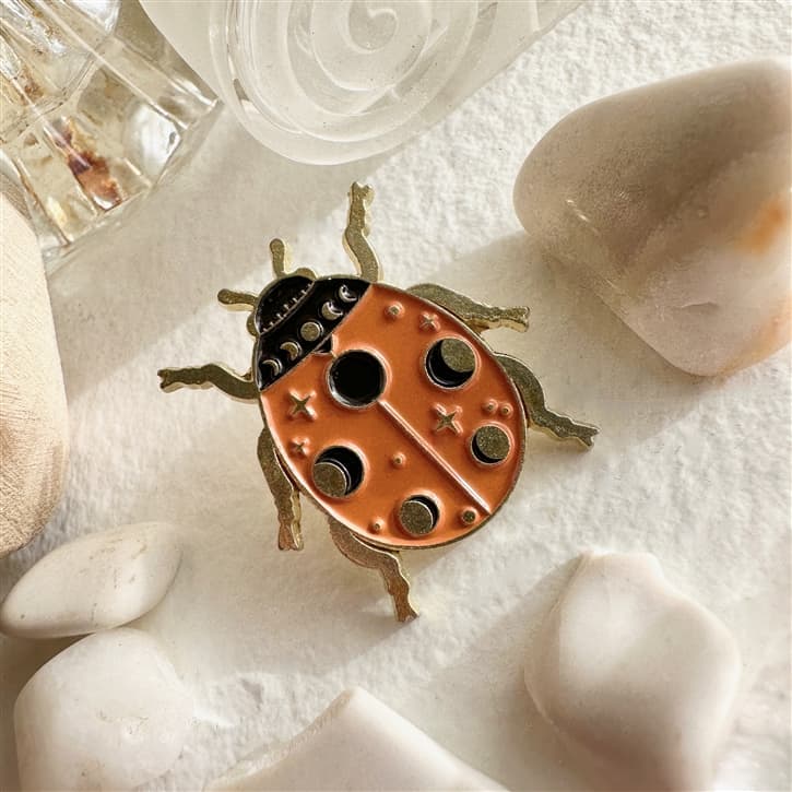 Marva Moon Phase Ladybug Enamel Pin