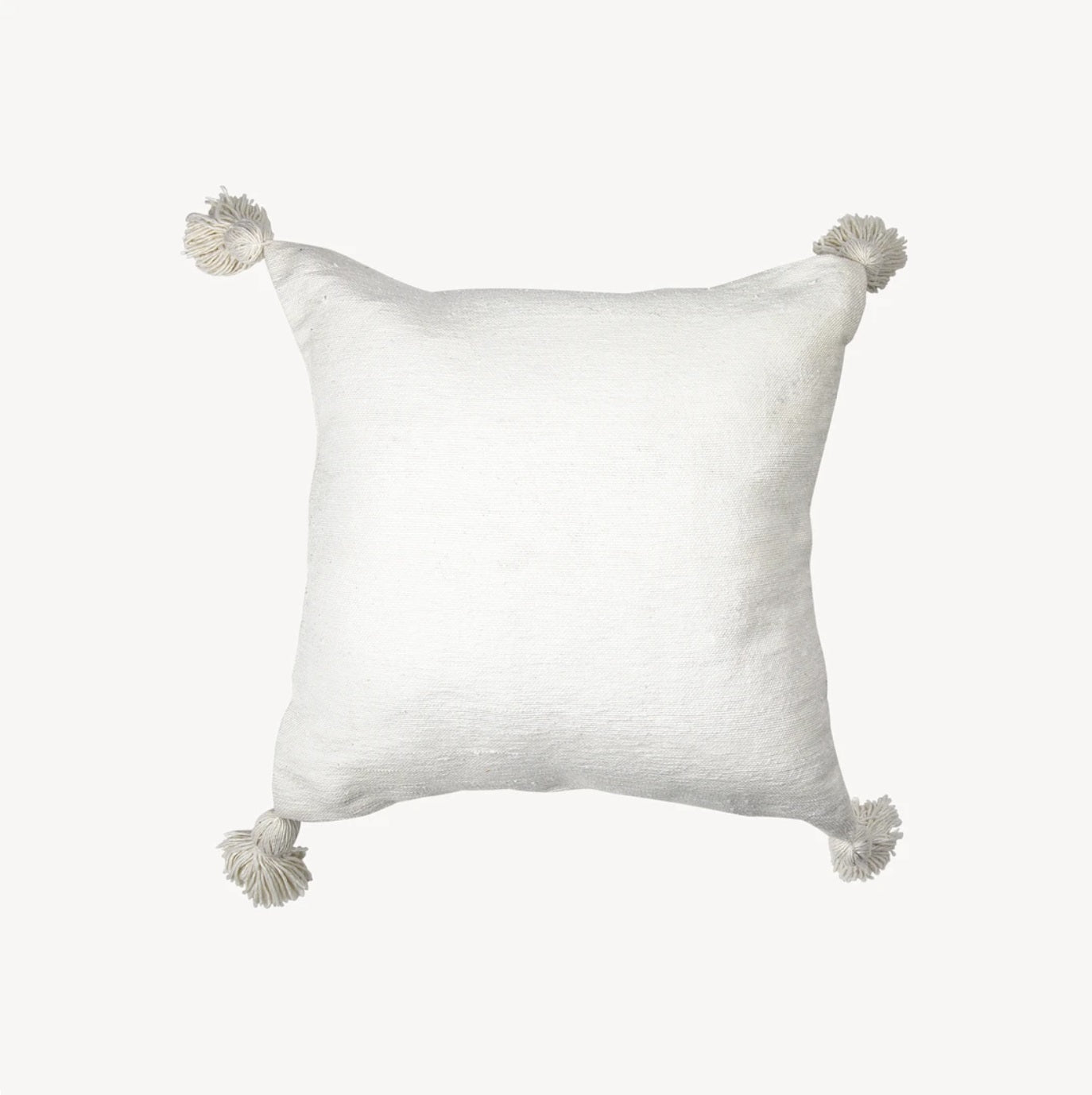 Moroccan Pom Pom Pillow - White Pom