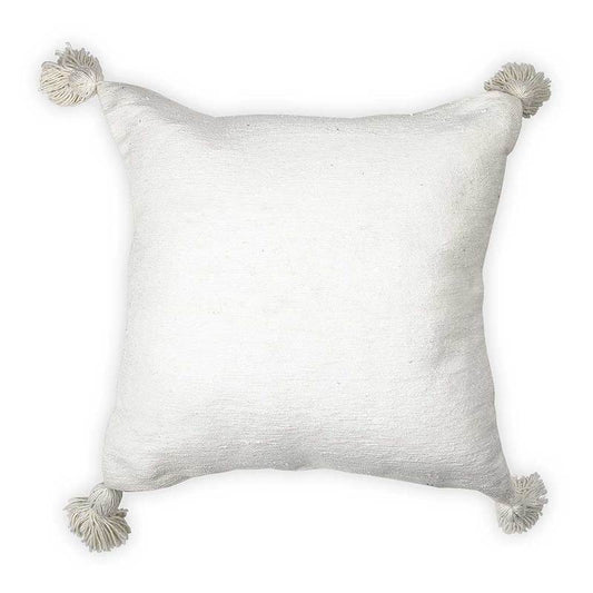 Moroccan Pom Pom Pillow - White Pom