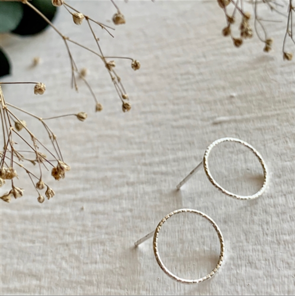 Oberon Sterling Silver Hoop Studs Earrings