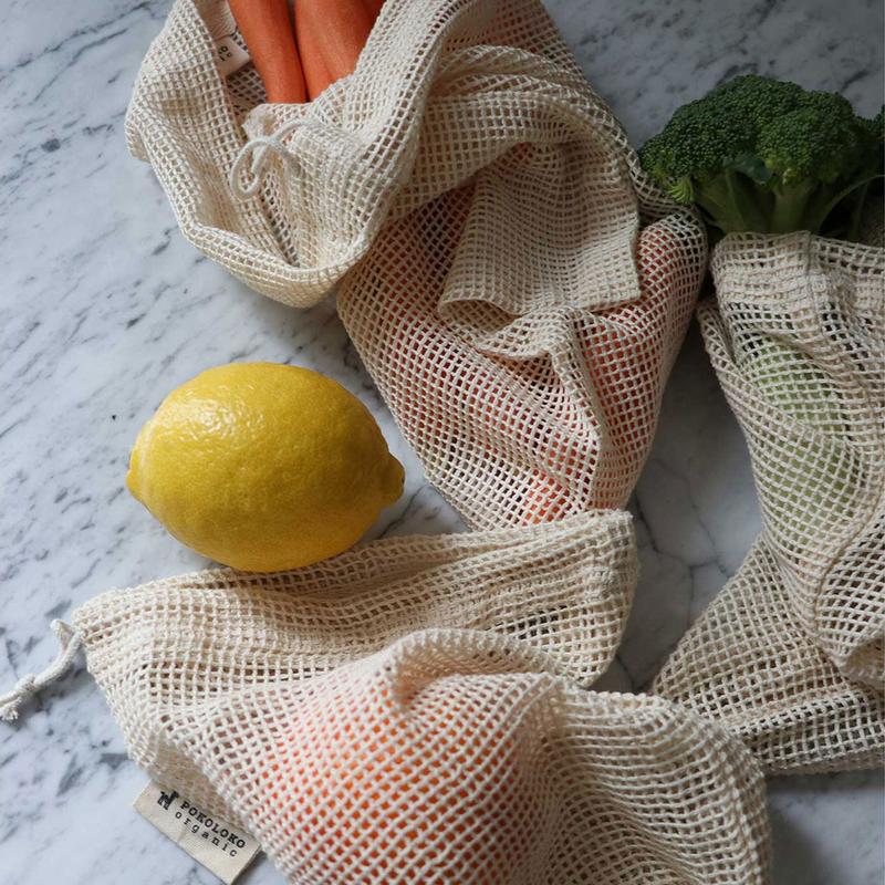 Organic Cotton Mesh ECO Bag - 4 Pack