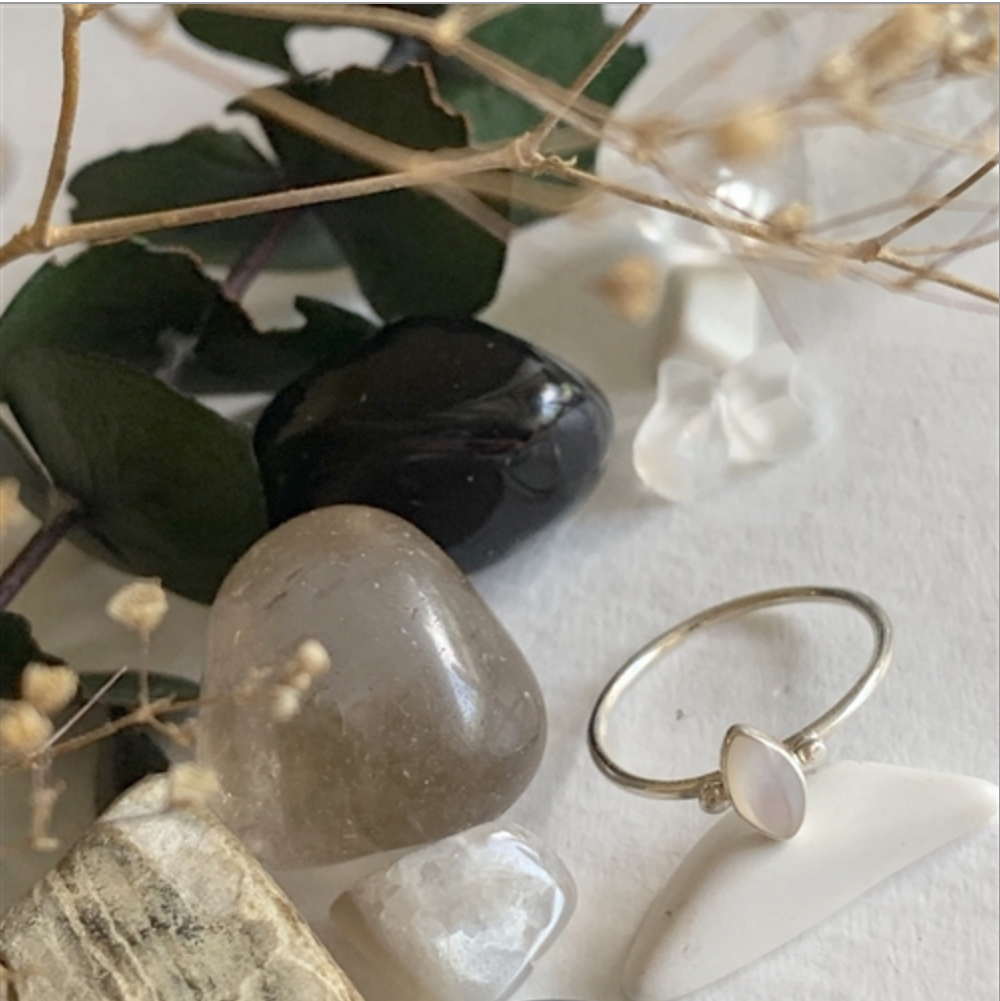 Palawan Mother of Pearl Ring Set in Sterling Silver