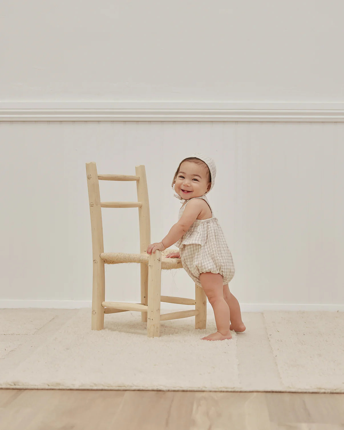 Penny Romper - Silver Gingham