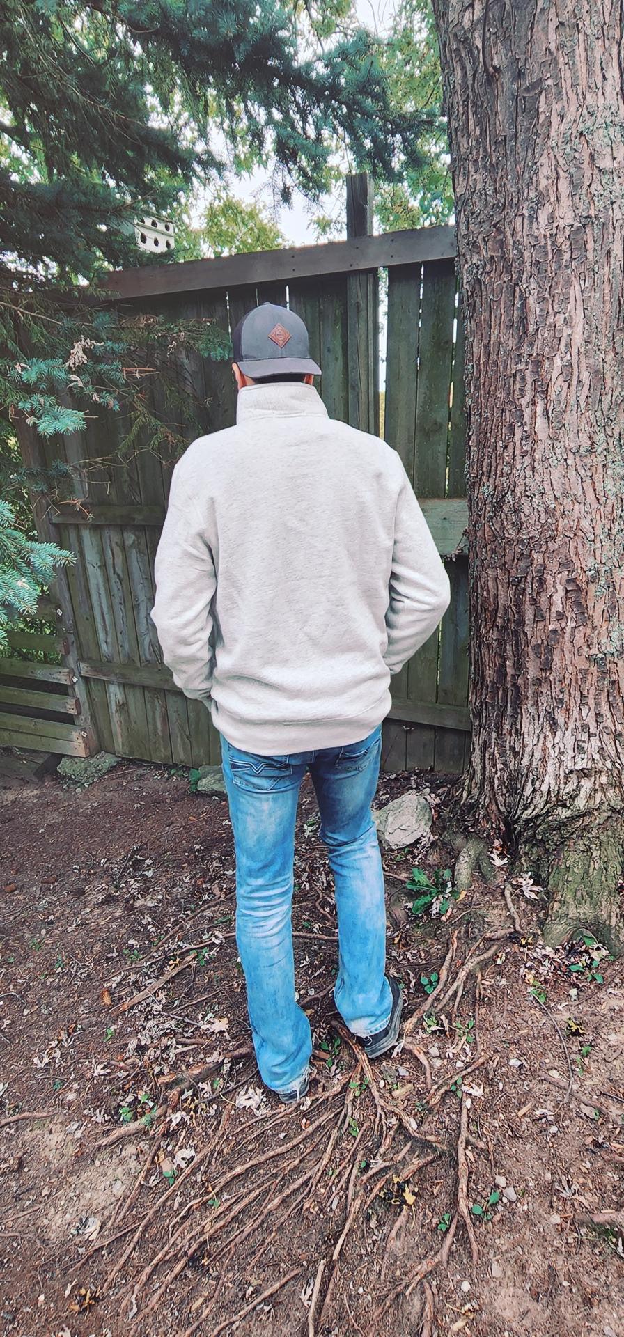Planks Patch 1/4 Zip - Heather