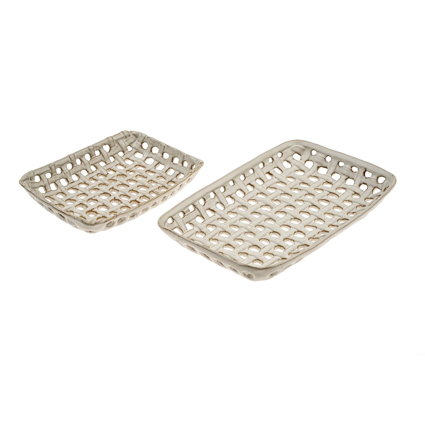 Porcelain Basket Tray - Large