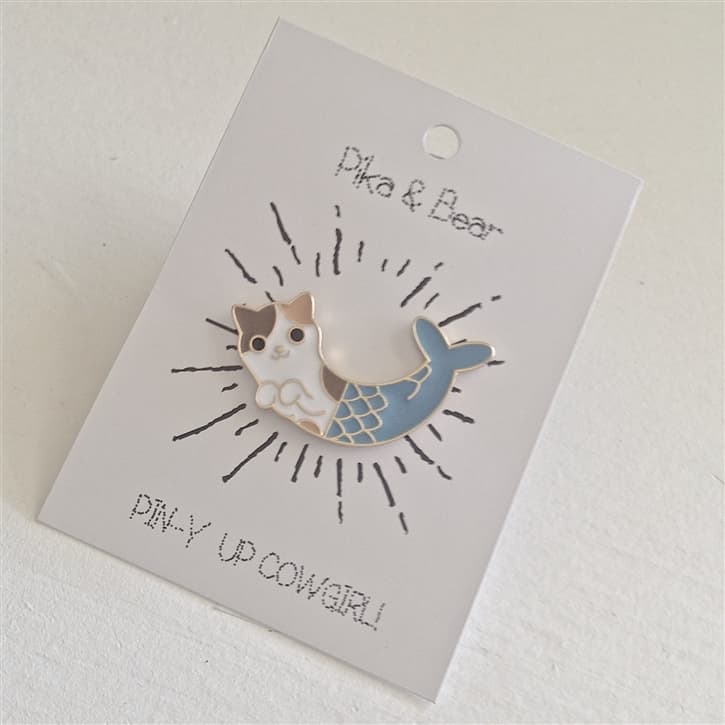 Purr-maid Cat Mermaid Lapel Pin