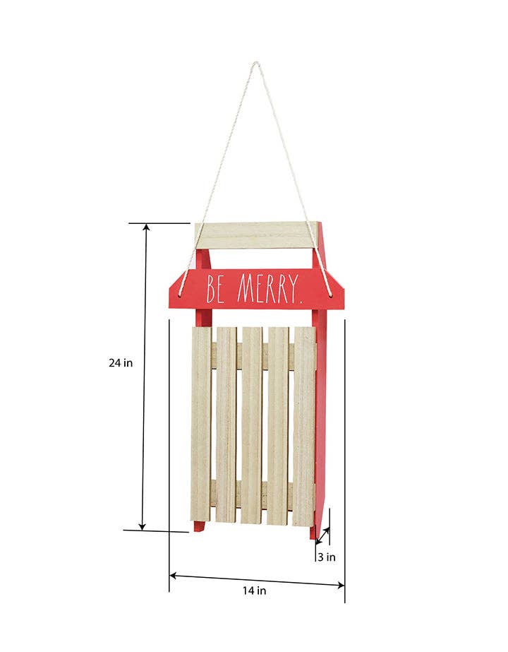Rae Dunn "Be Merry" Hanging Sled Decoration