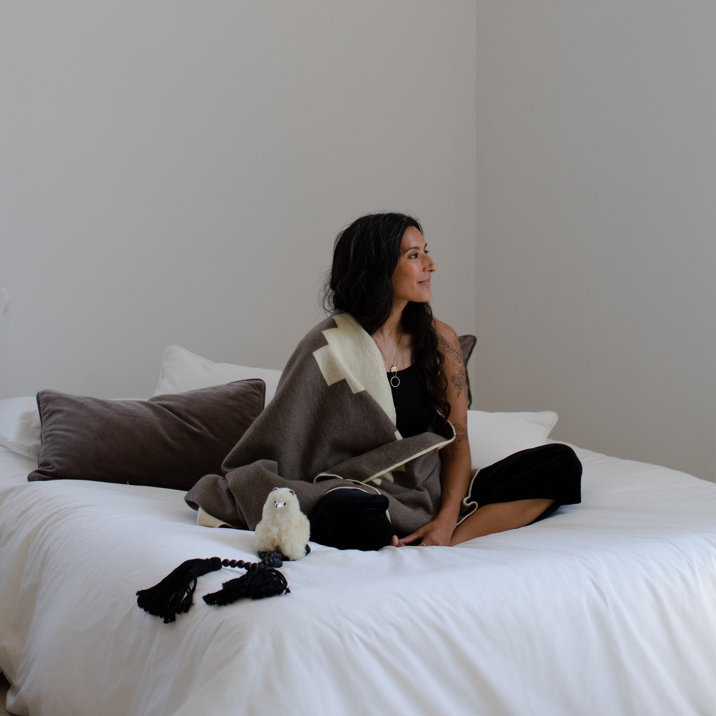 Rectangle Velvet Cushion - Truffle