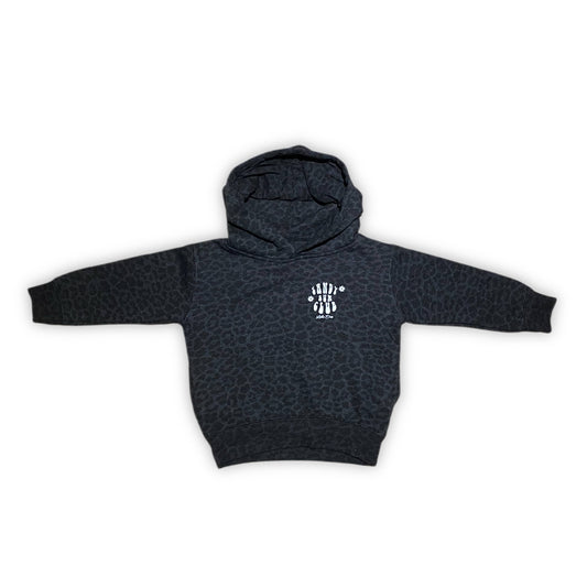 Sandy Bum Club Kids Hoodie - Black Leopard