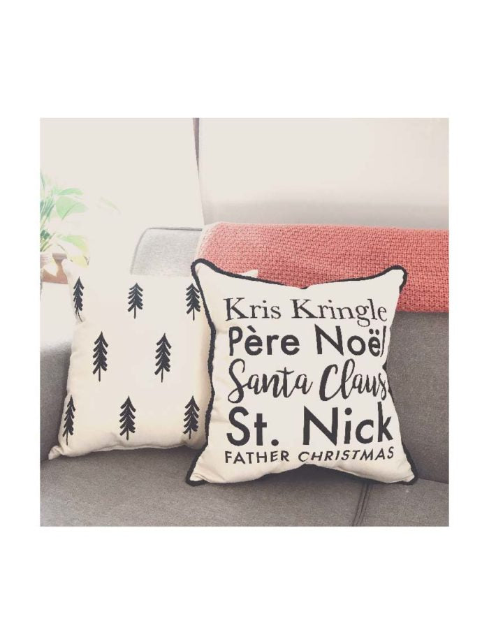 Santa Names Canvas Pillow