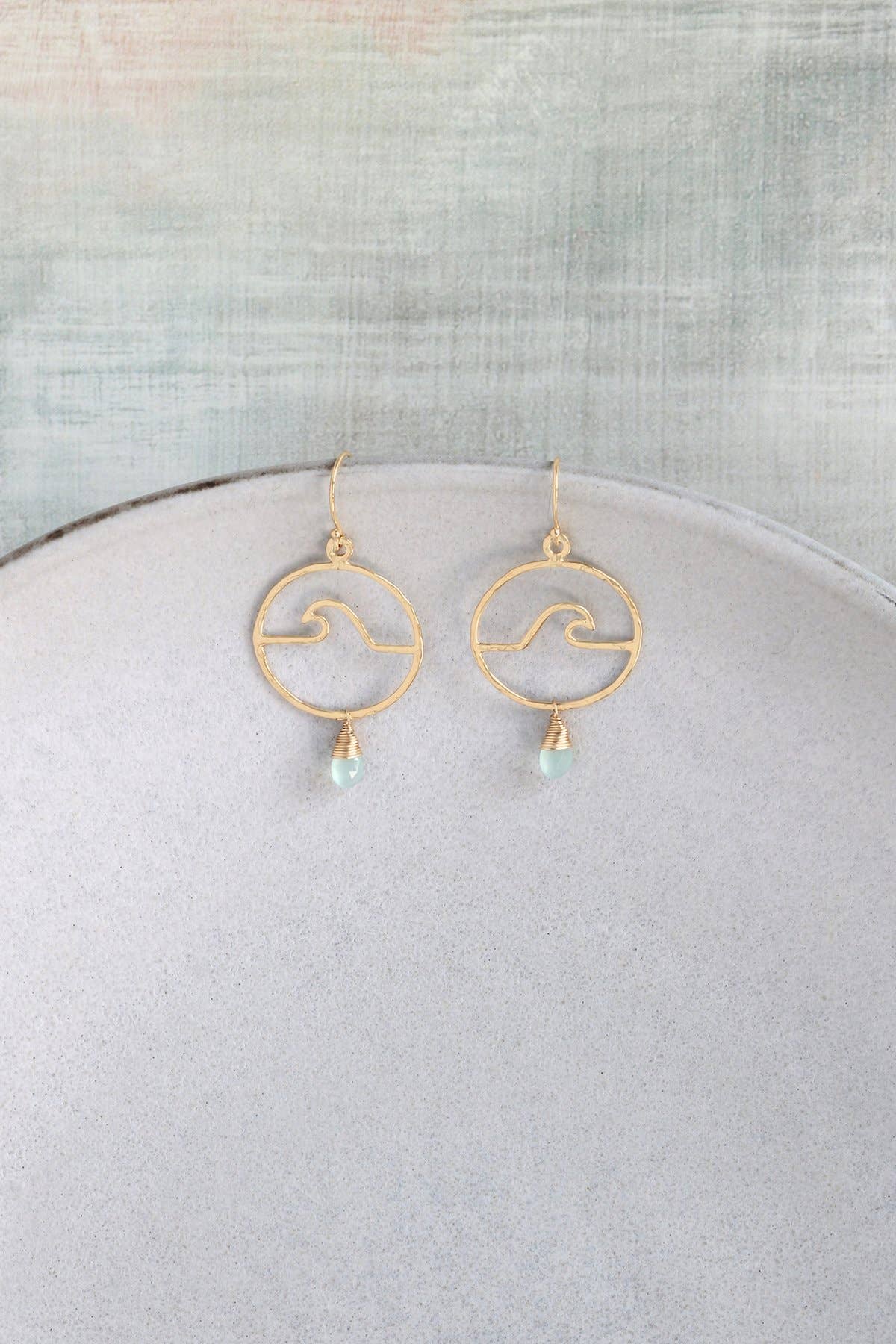 Seafoam Petite Peahi Wave Hoop in Gold