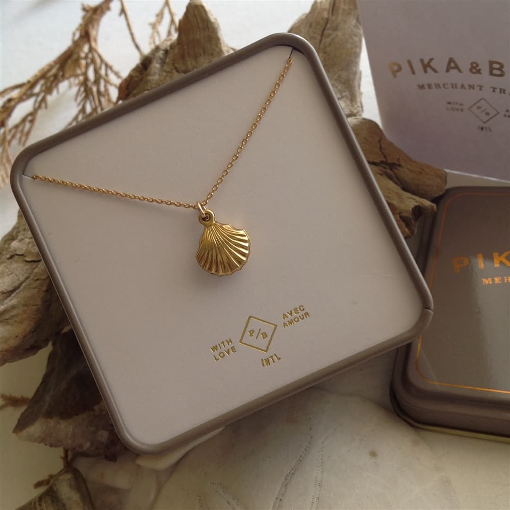 She Sells Sea Shells Gold Filled Sea Shell Charm Necklace