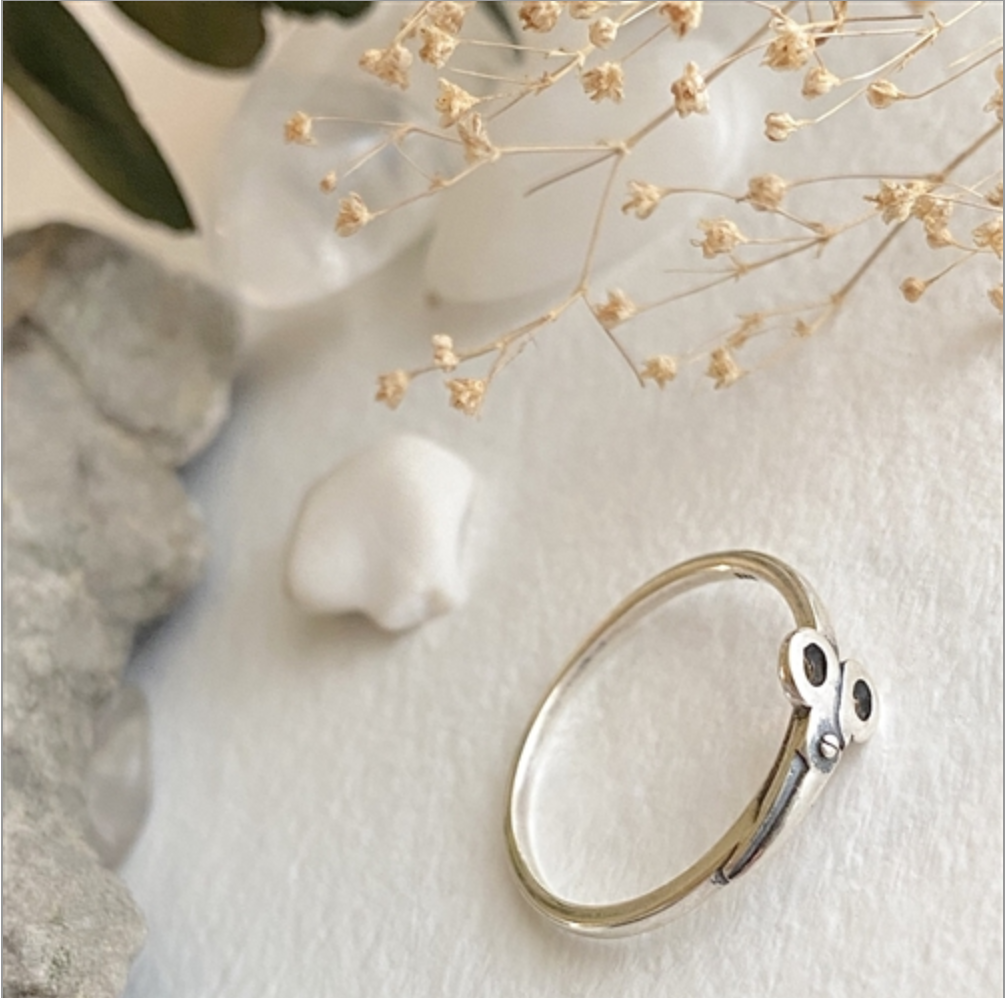 Snip Scissors Style Ring in Sterling Silver