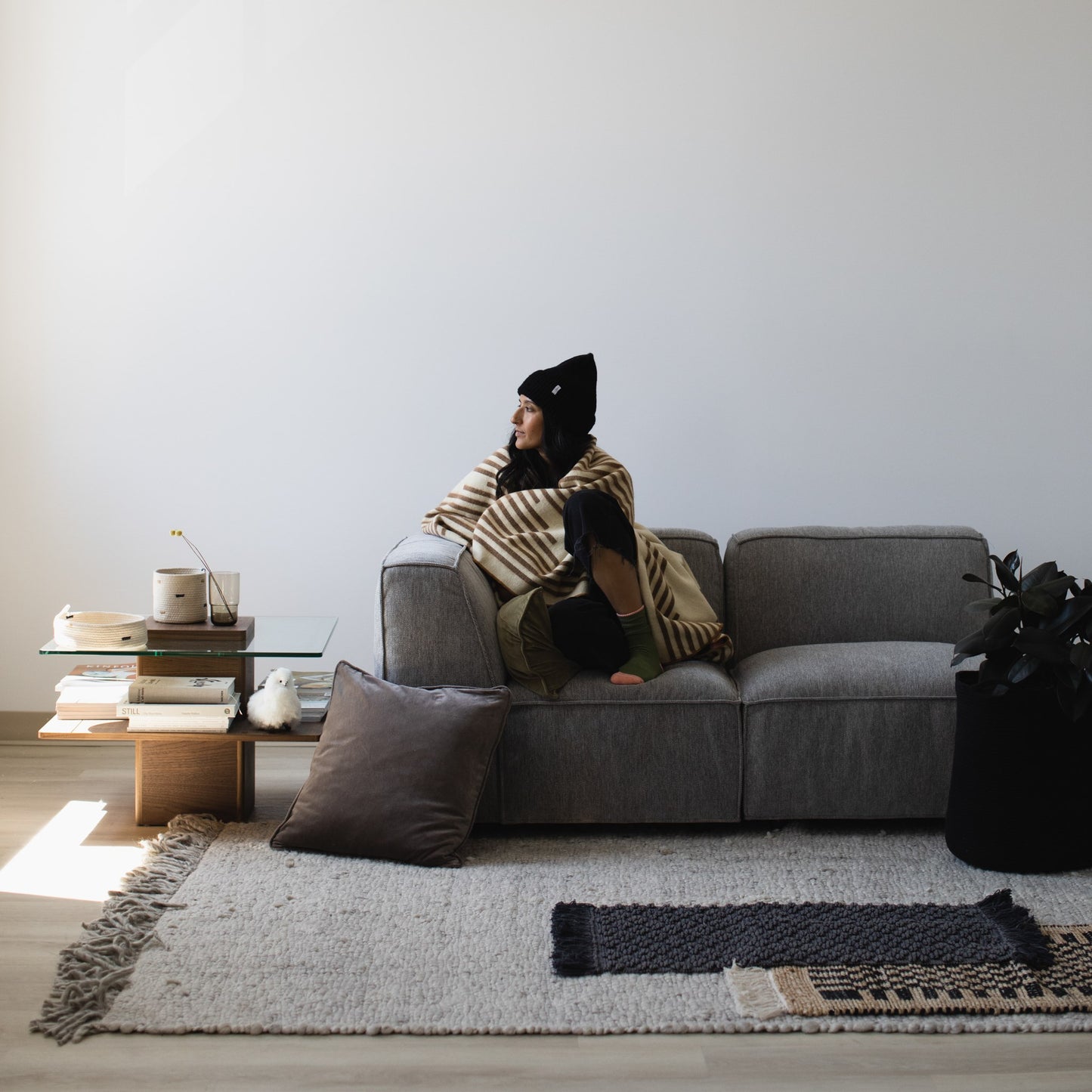 Square Velvet Cushion - Truffle