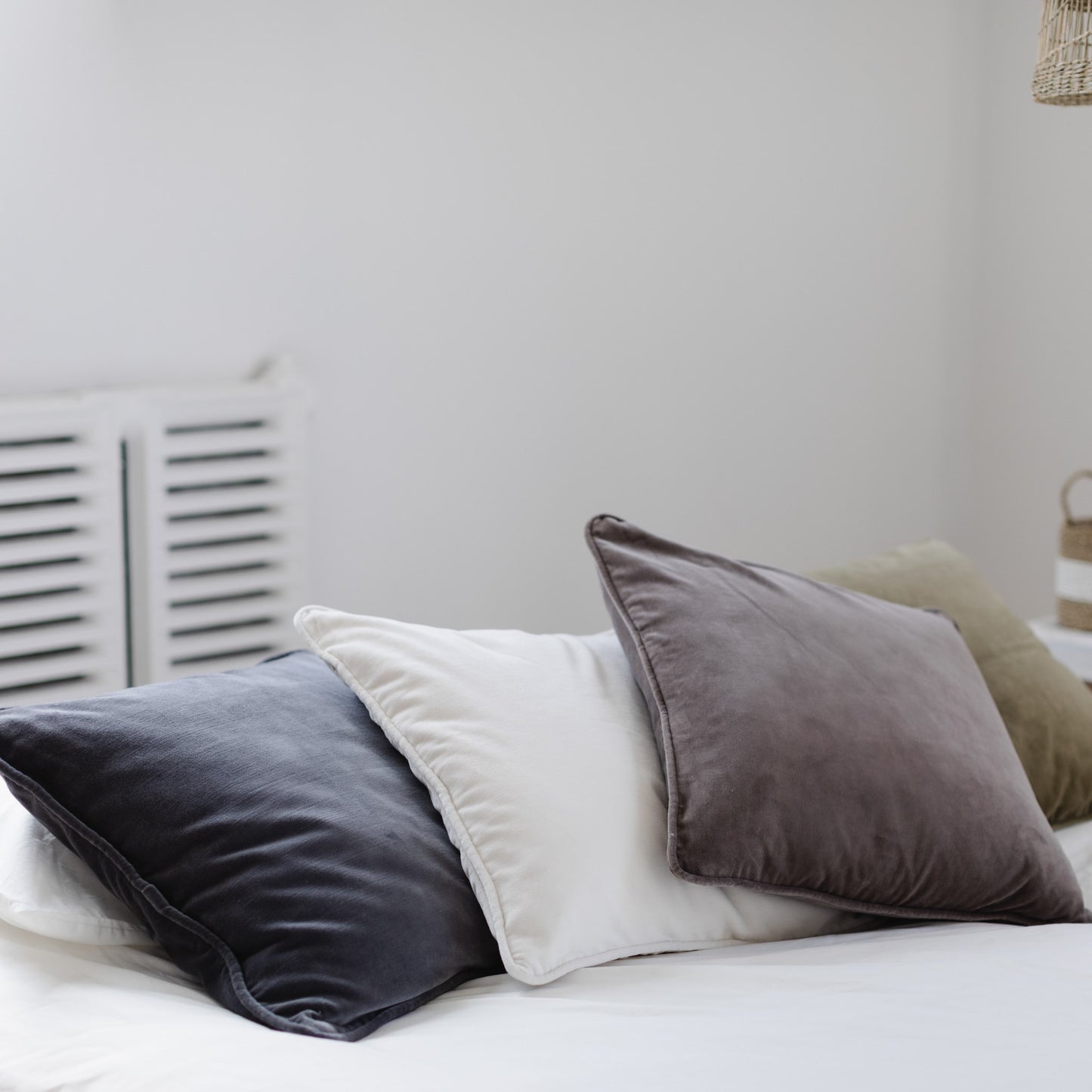 Square Velvet Cushion - Salt