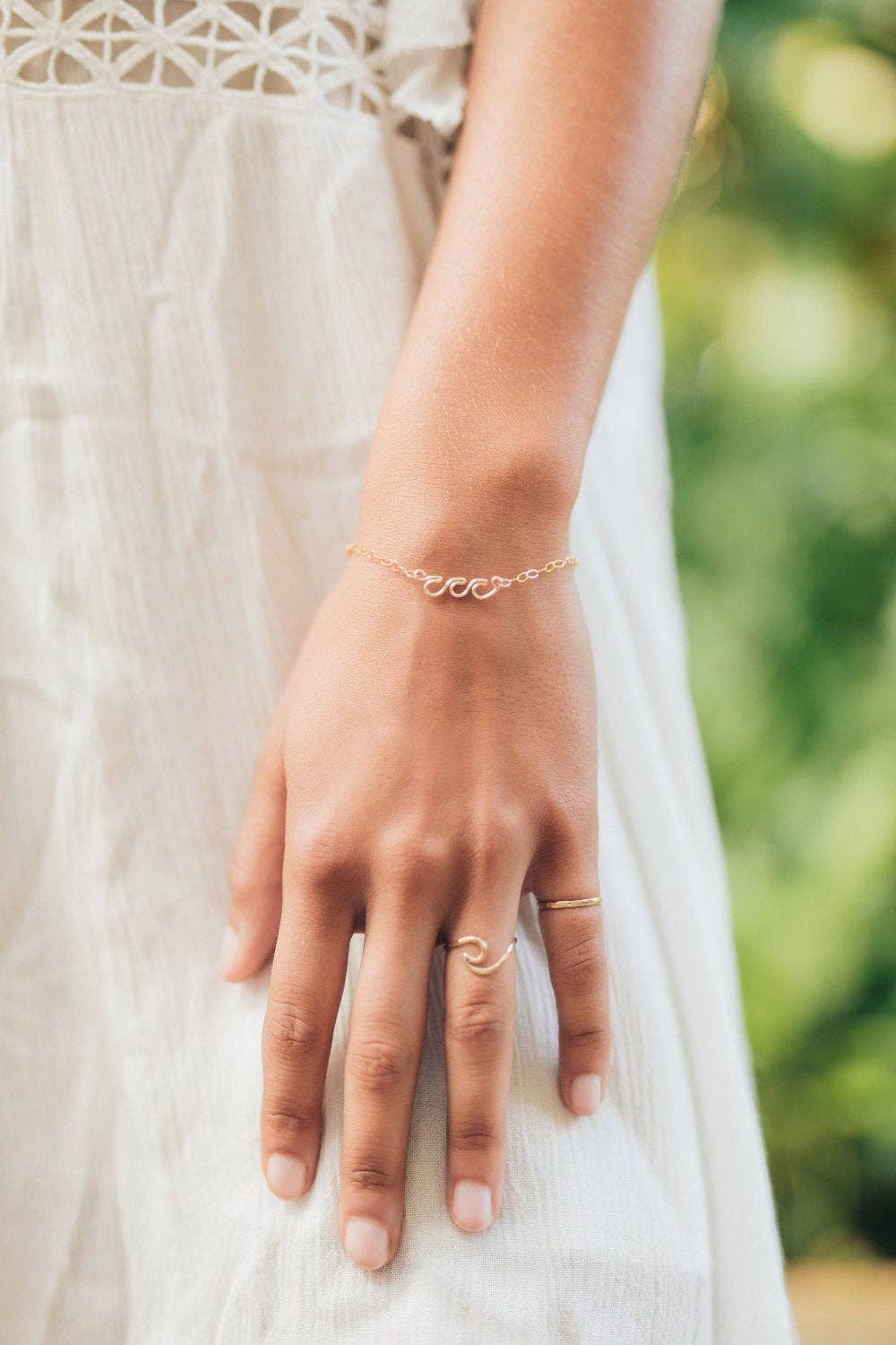 Triple Wave Chain Bracelet in Gold
