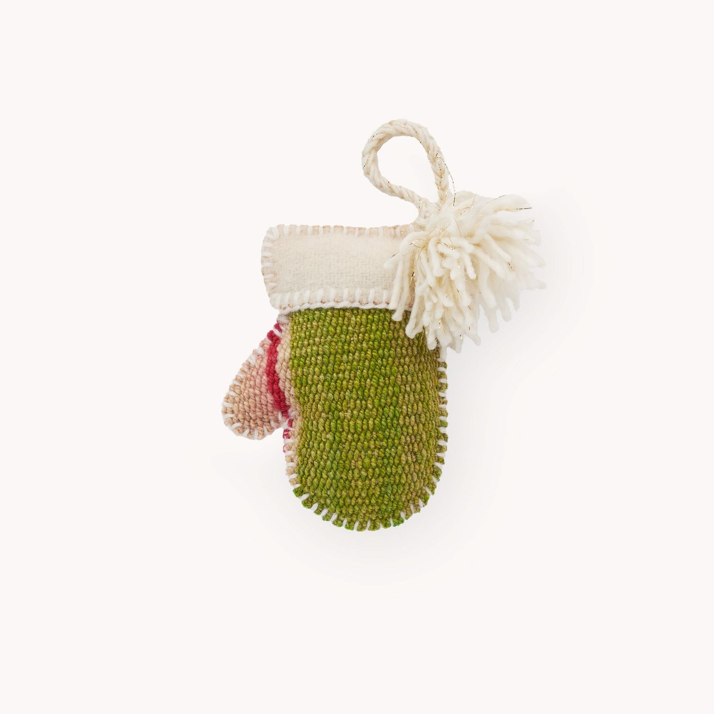 Vintage Hand Embroidered Ornament - Mitten