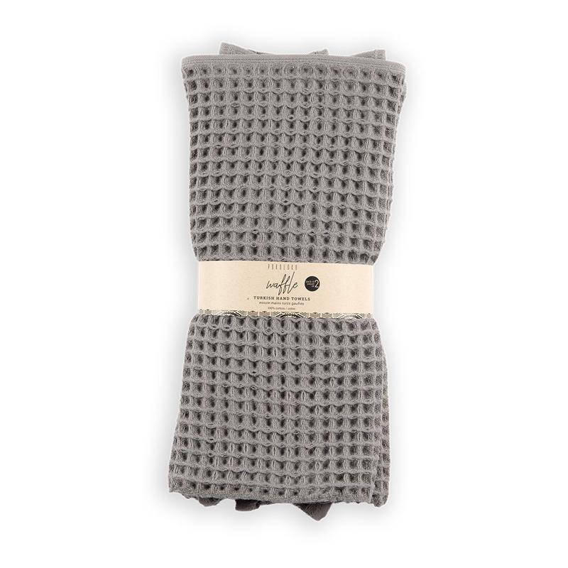 Waffle Hand Towel - Dark Grey