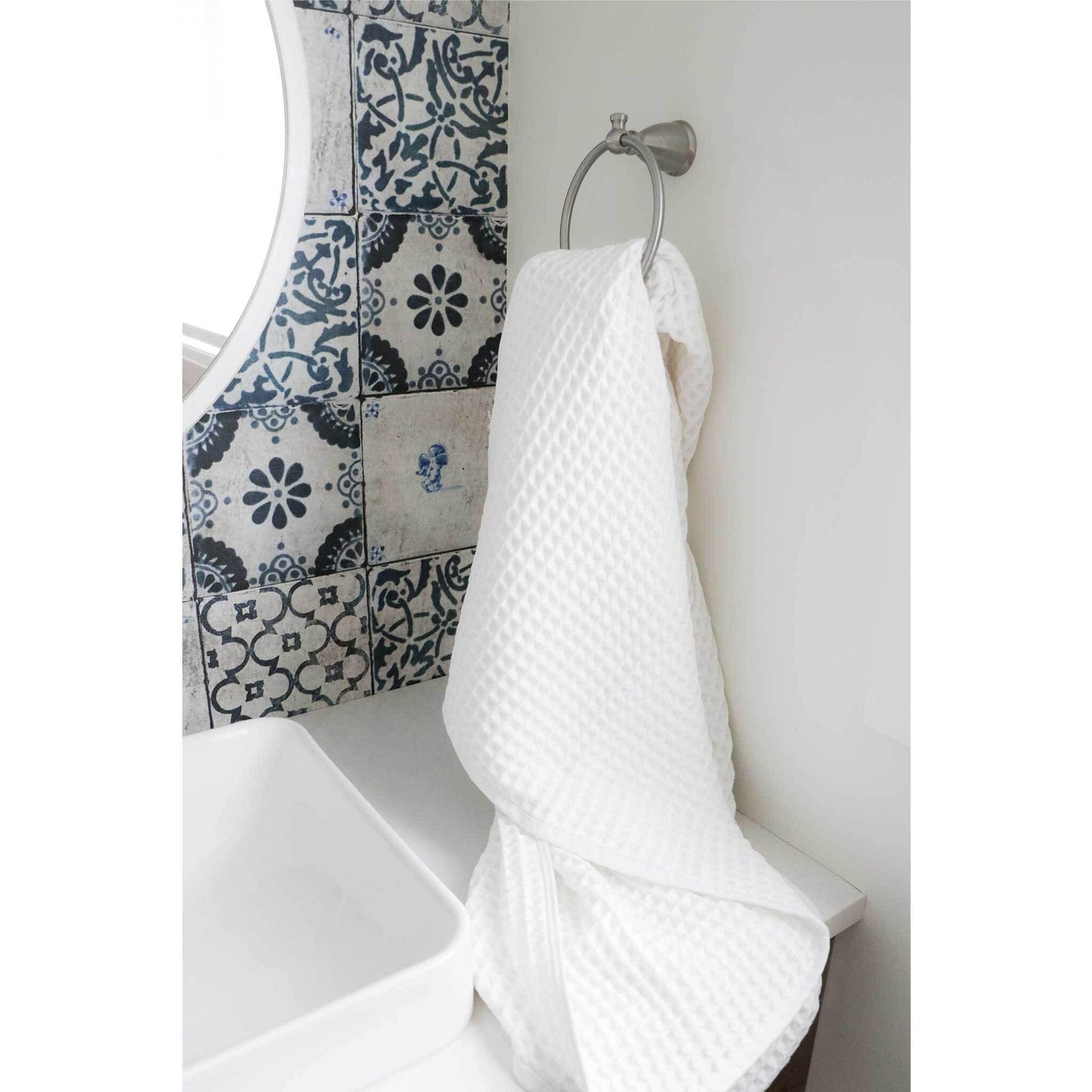 Waffle Hand Towels - White