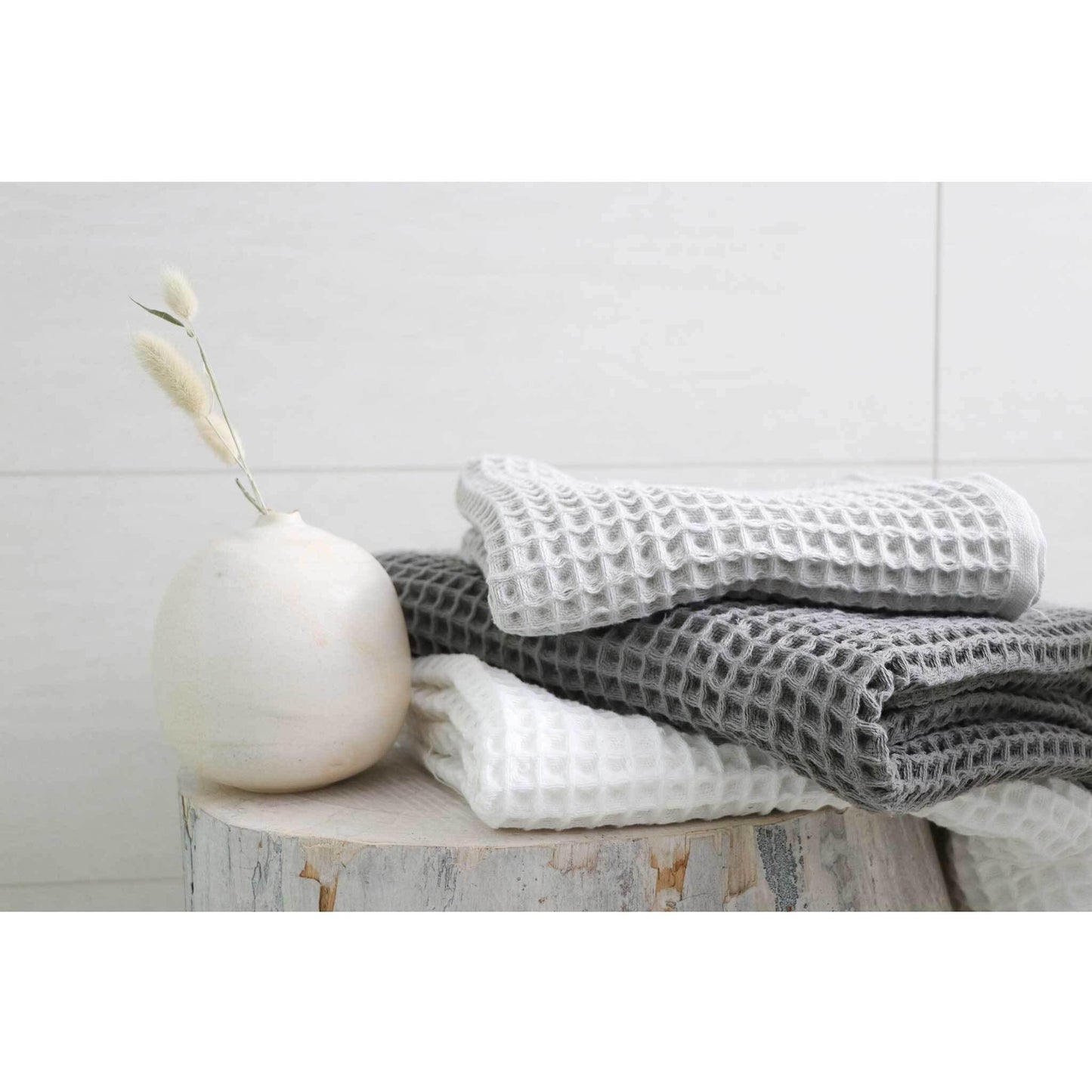 Waffle Hand Towel - White