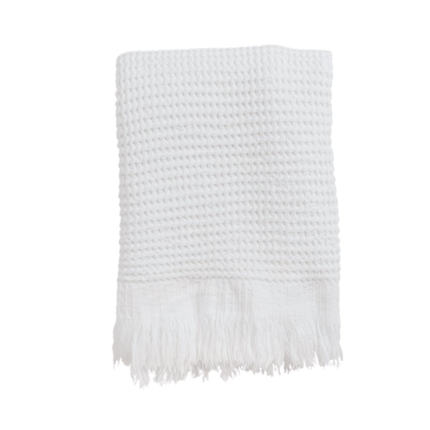 Wave Waffle Hand Towel - White