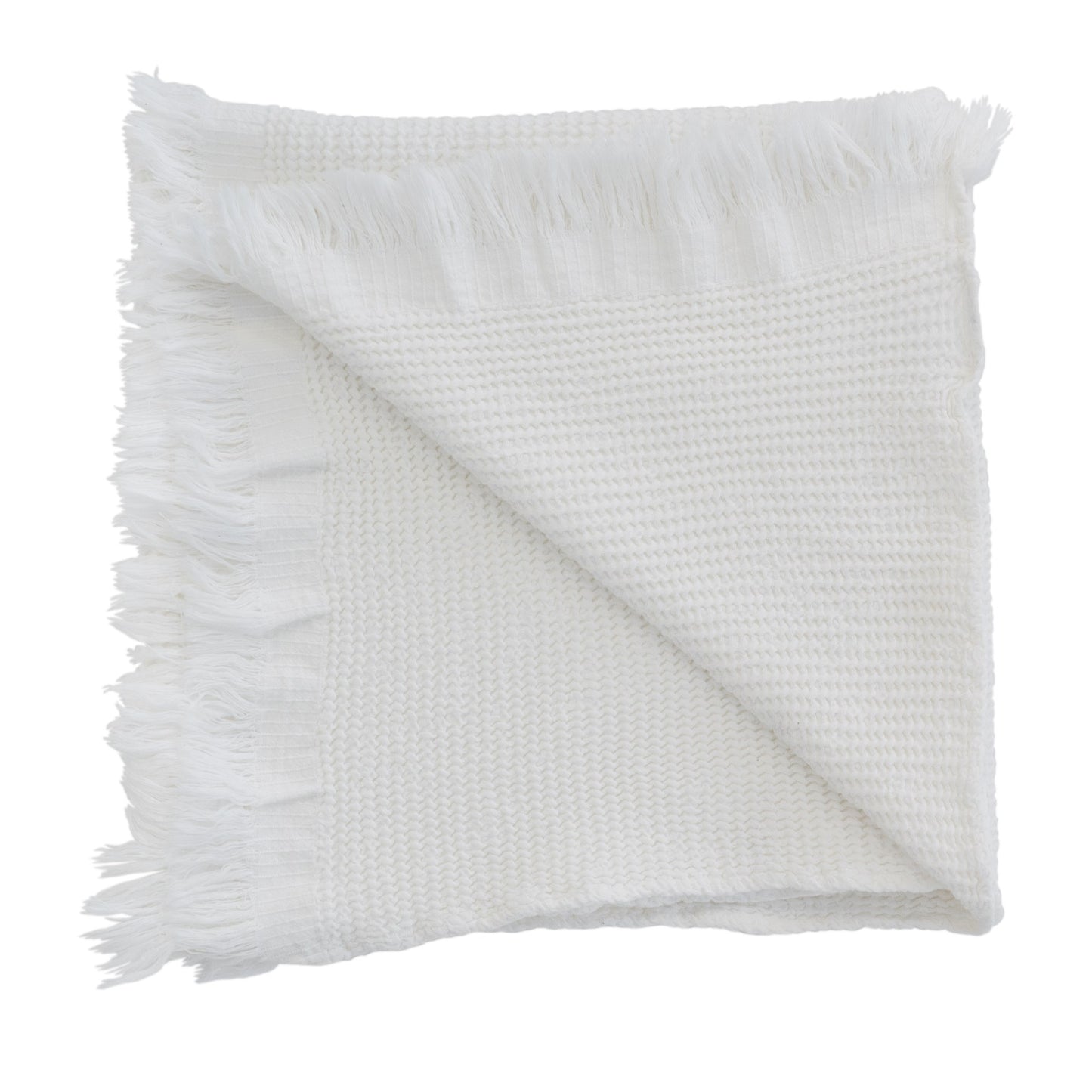 Wave Waffle Hand Towel - White