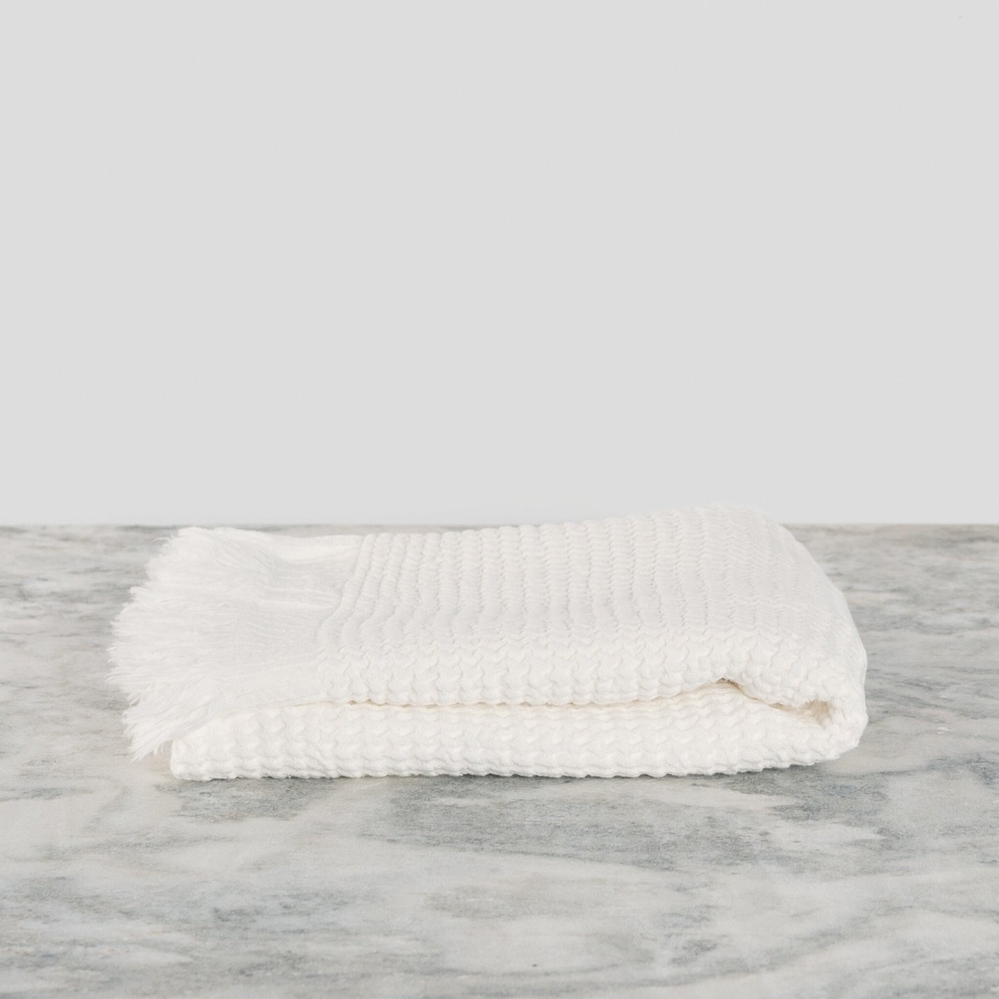 Wave Waffle Hand Towel - White