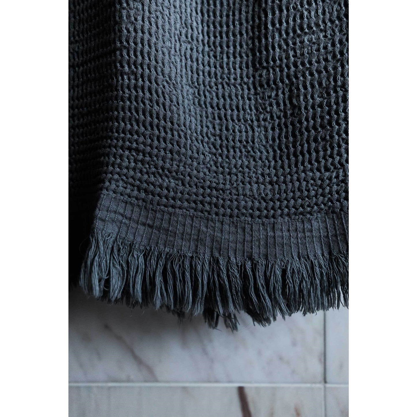 Wave Waffle Towel - Charcoal