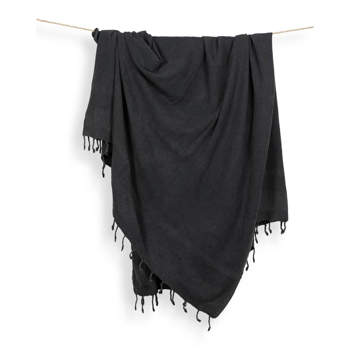 Wave Waffle Towel - Charcoal