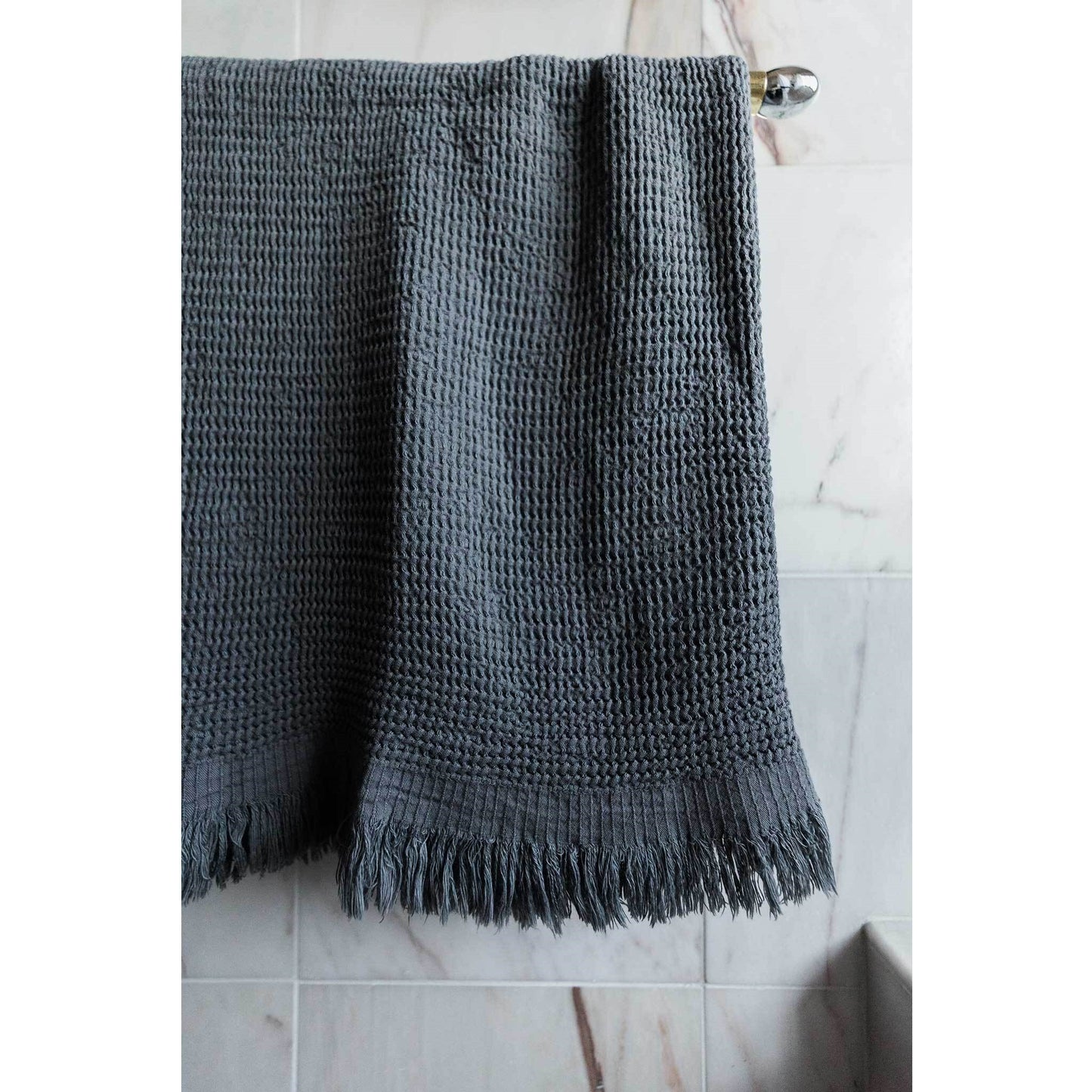 Wave Waffle Towel - Charcoal