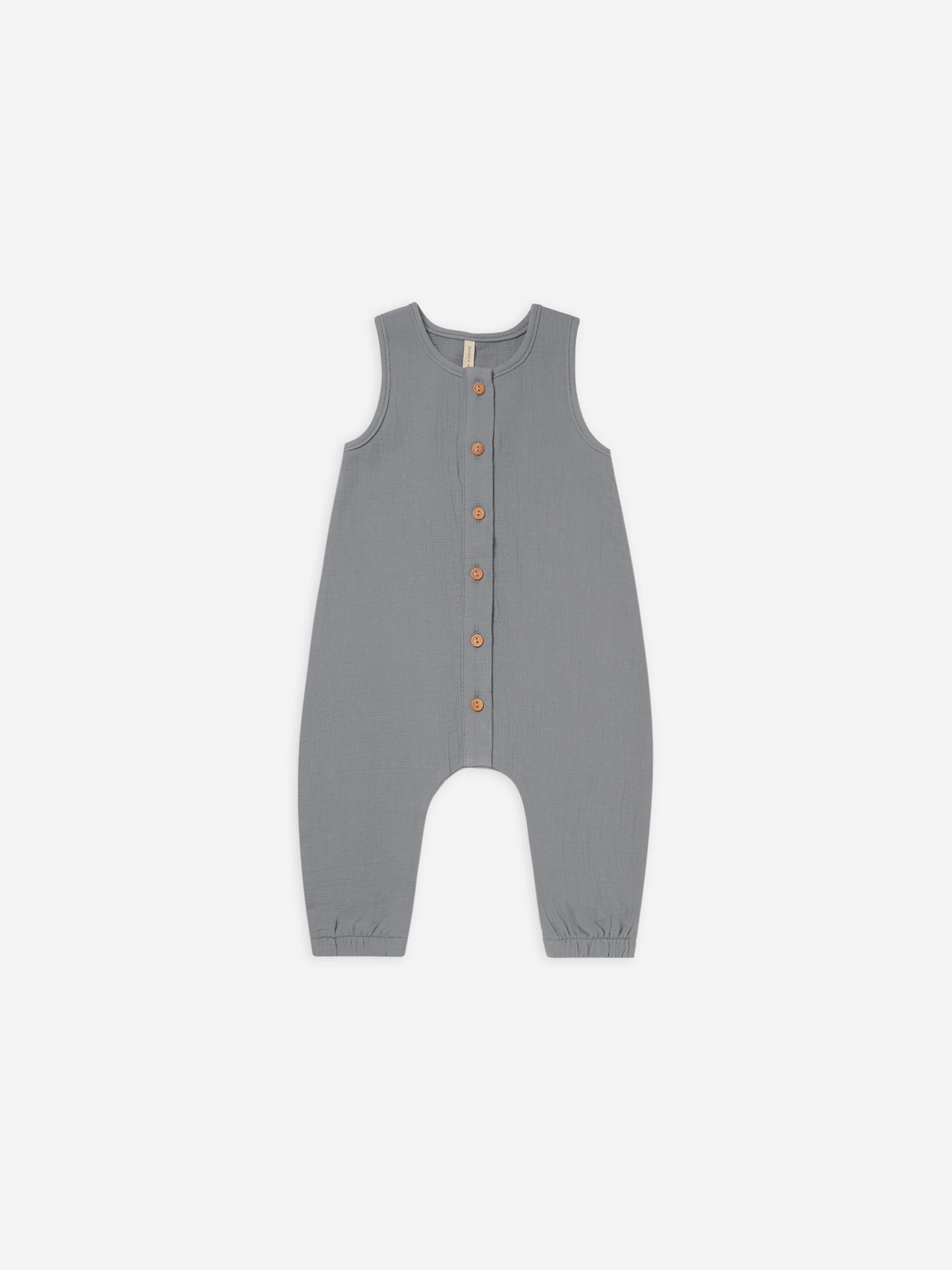 Woven Button Jumpsuit - Washed Indigo