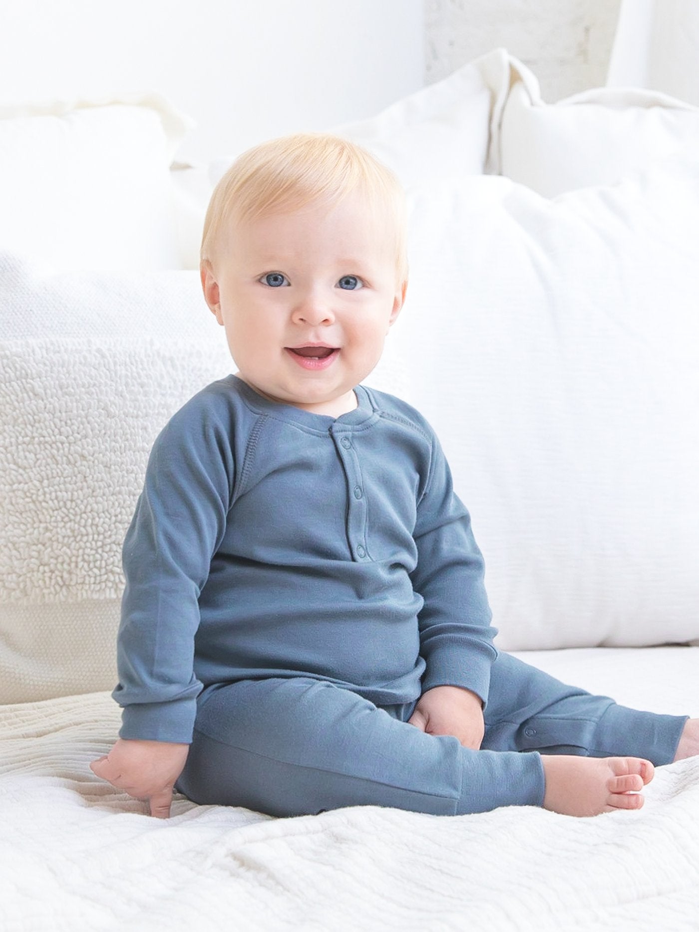 Brix Henley Romper - Harbor