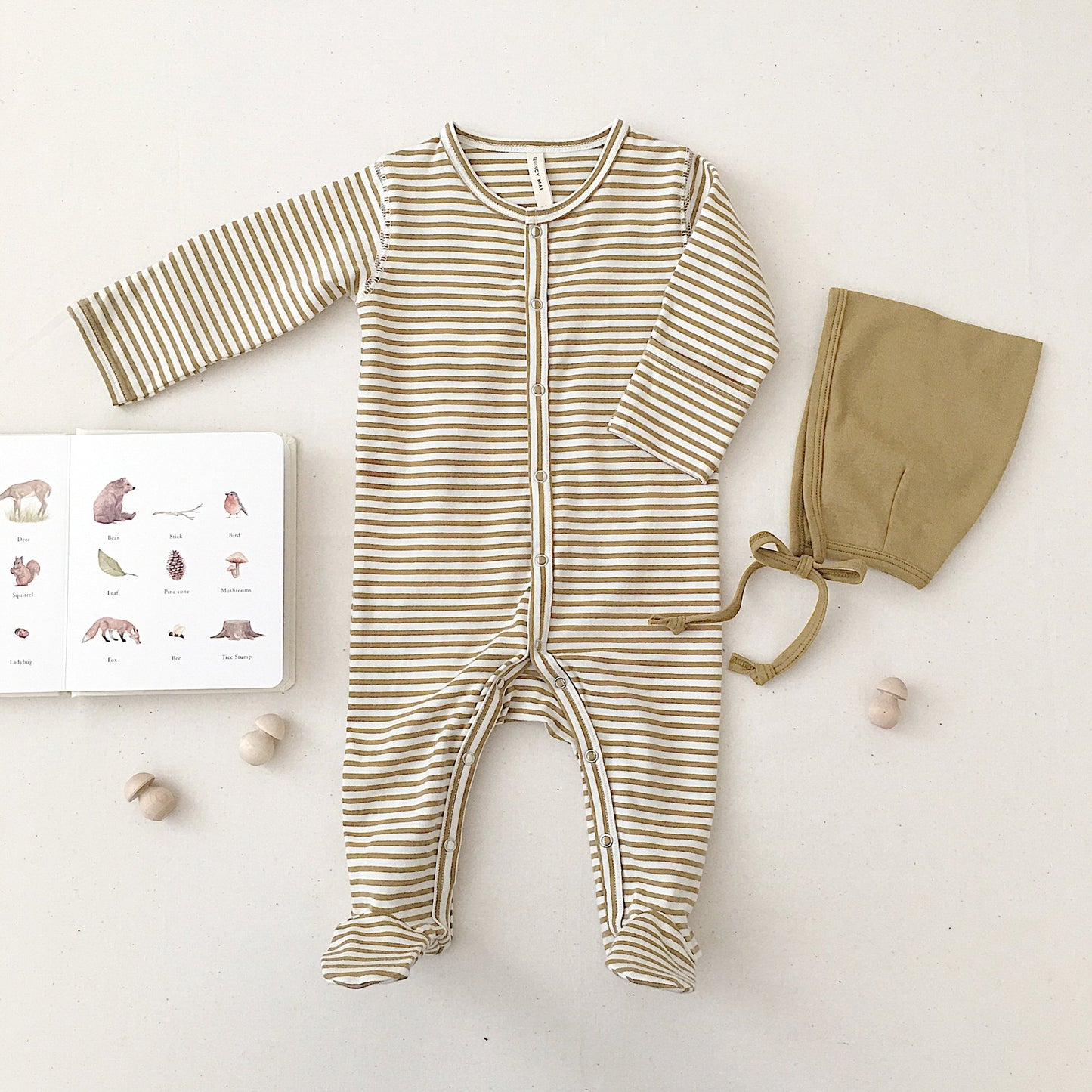 Full Snap Footie - Gold Stripe