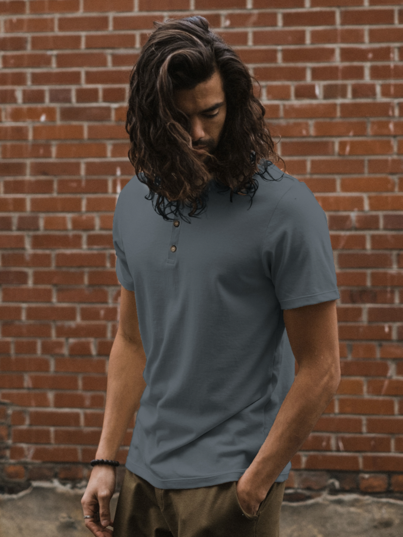 Keats Henley Tee - Helm Blue