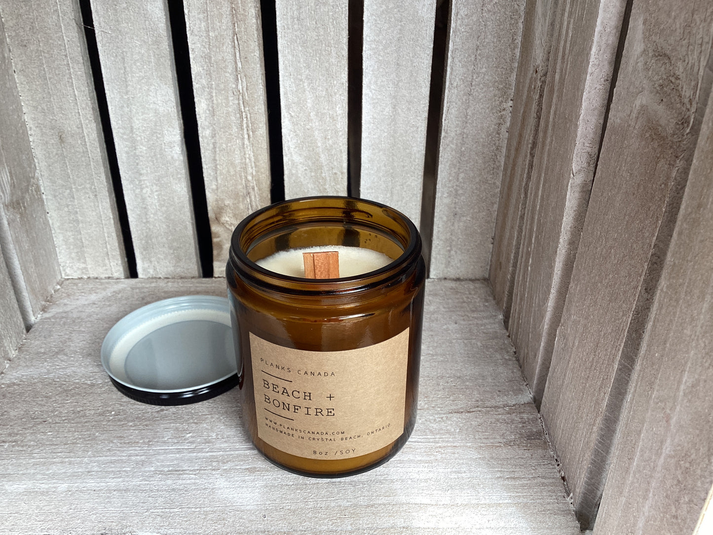 Beach Bonfire - Wood Wick Soy Candle